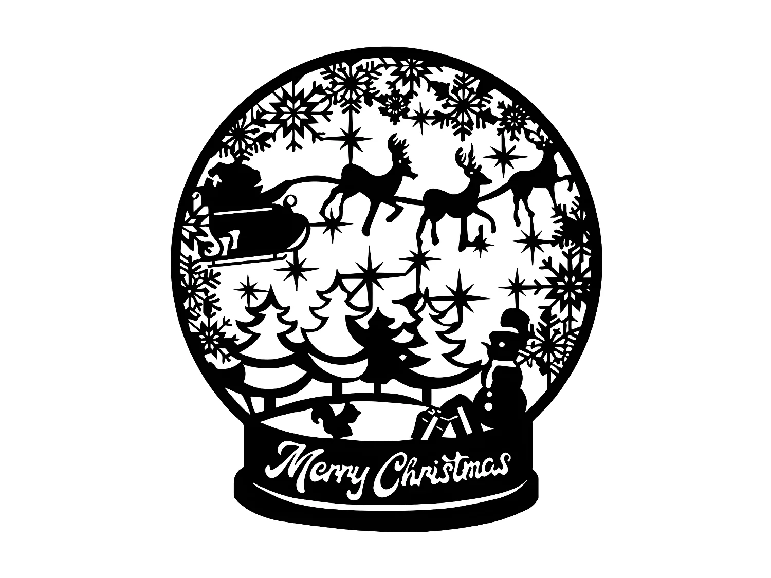 Decorazione in Metallo Palla di Neve, Nero, 54x1,5x60 cm, EPIKASA