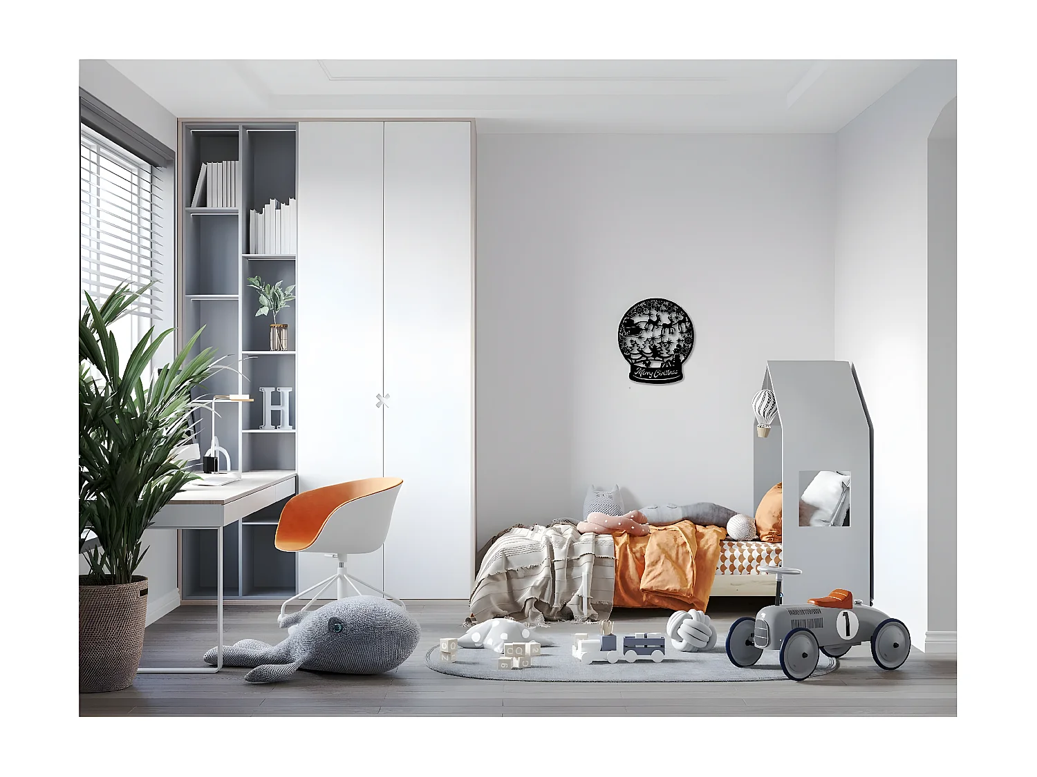 Decorazione in Metallo Palla di Neve, Nero, 54x1,5x60 cm, EPIKASA