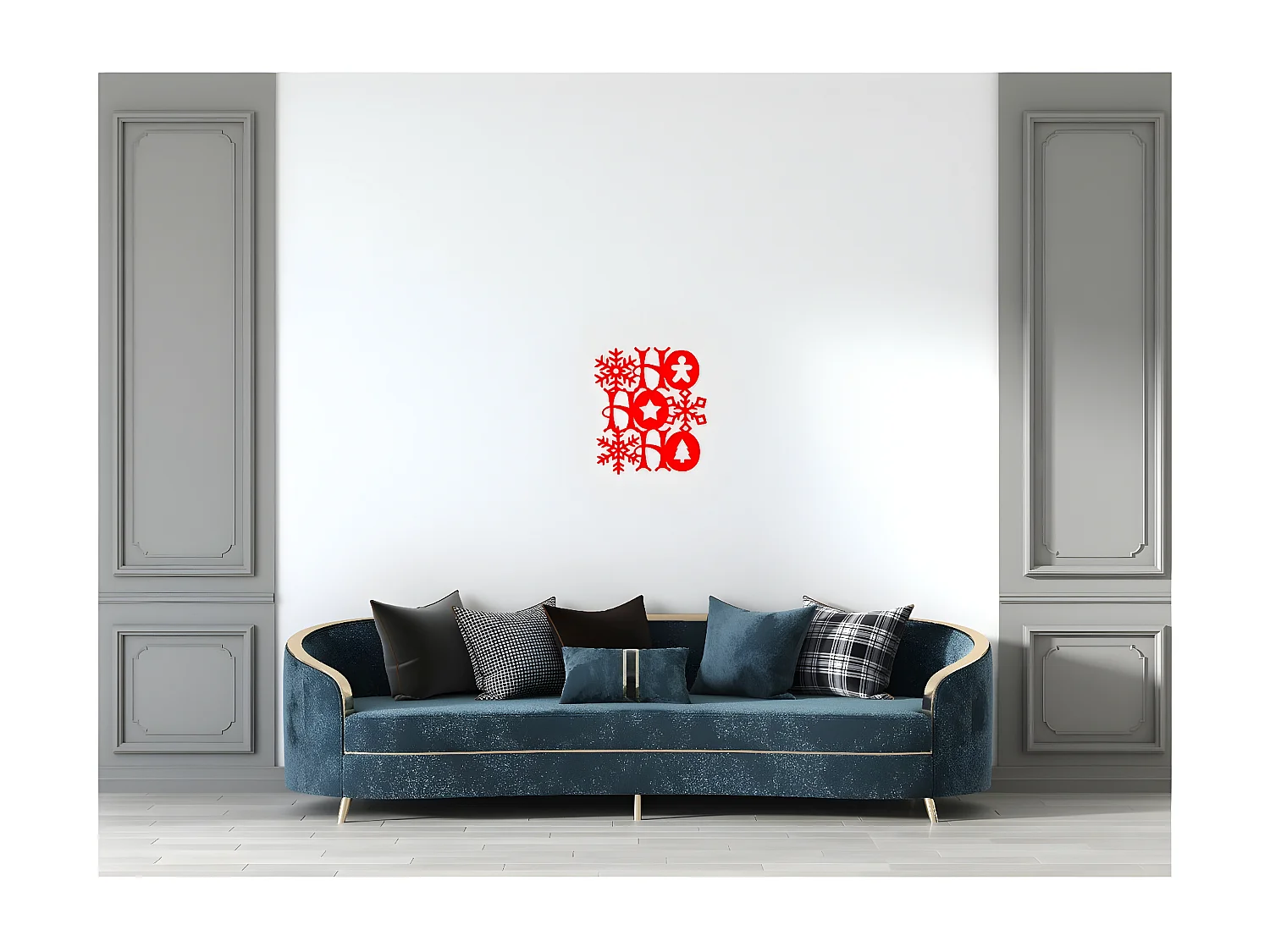 Décoration en Métal Noel 4, Rouge, 61x1,5x60 cm, EPIKASA