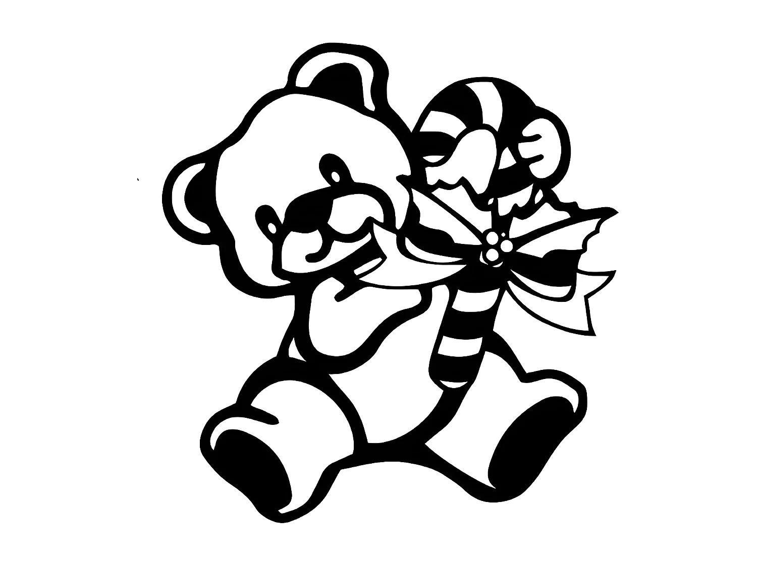 Decoração em Metal Ursinho 4, Preto, 52x1,5x55 cm, EPIKASA