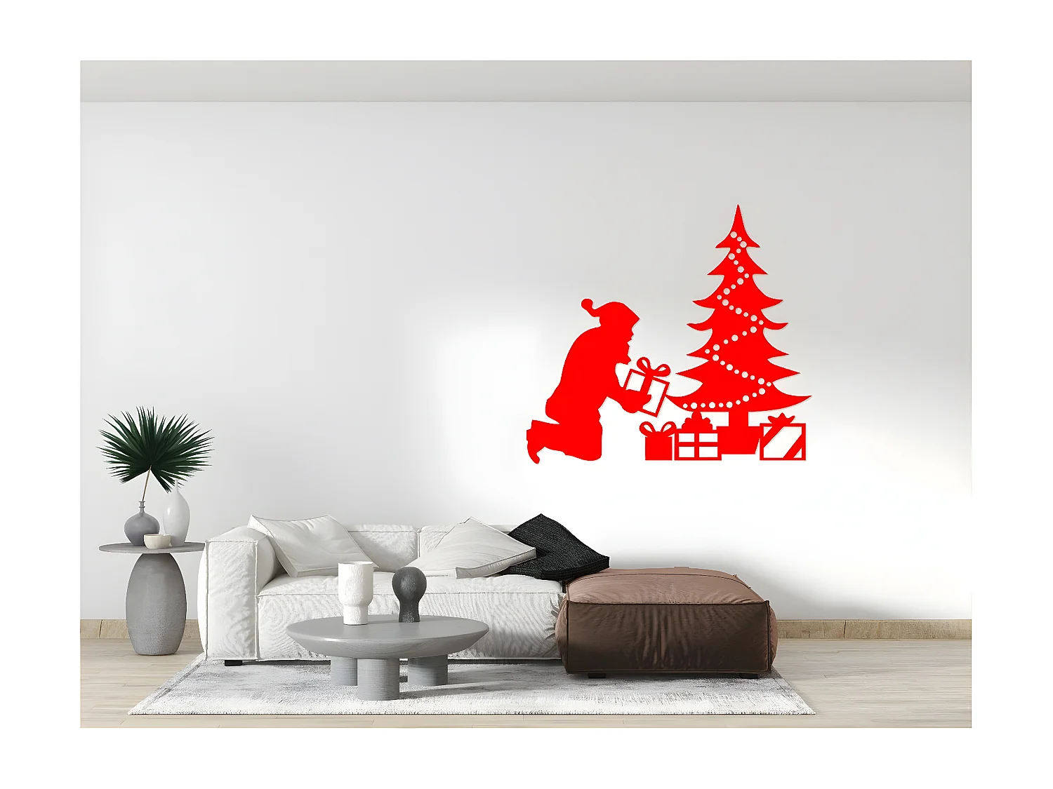 Dekoracja Metalowa Ojciec Gwiazdka 2, Czerwony, 90x1,5x82 cm, EPIKASA