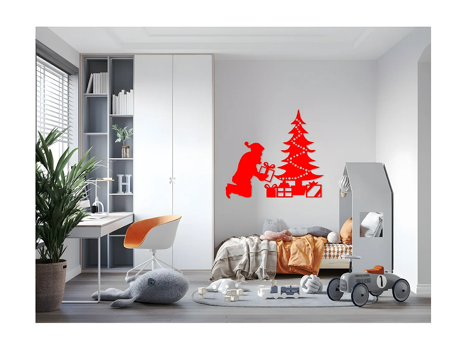 Dekoracja Metalowa Ojciec Gwiazdka 2, Czerwony, 90x1,5x82 cm, EPIKASA