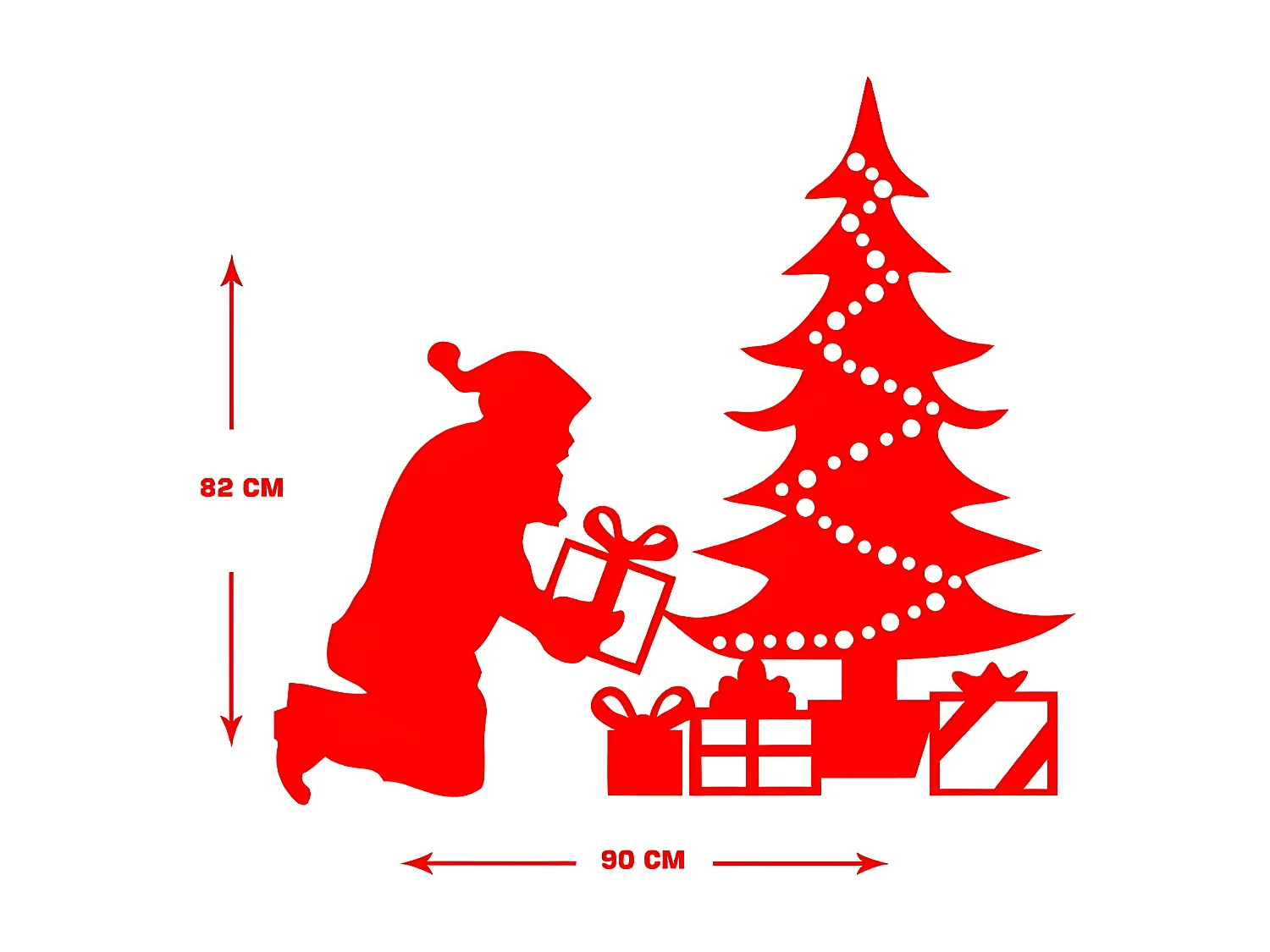 Dekoracja Metalowa Ojciec Gwiazdka 2, Czerwony, 90x1,5x82 cm, EPIKASA