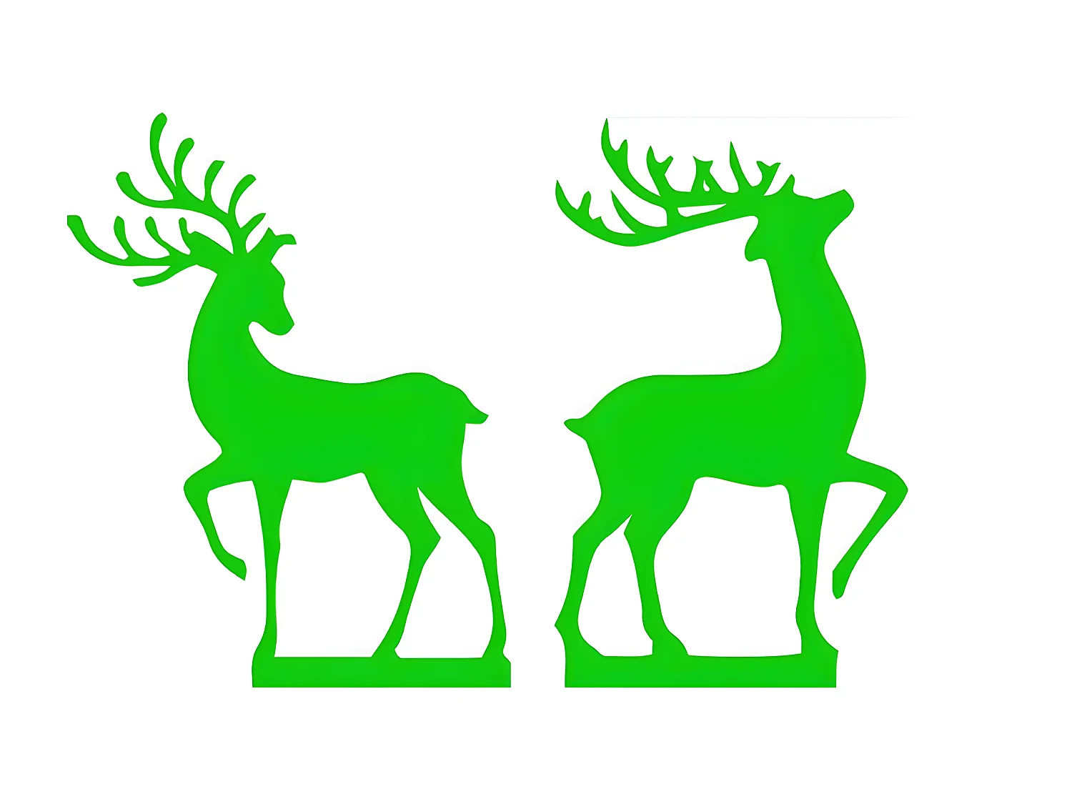 Décoration en Métal Renne 7, Vert, 46x1,5x60 cm, EPIKASA