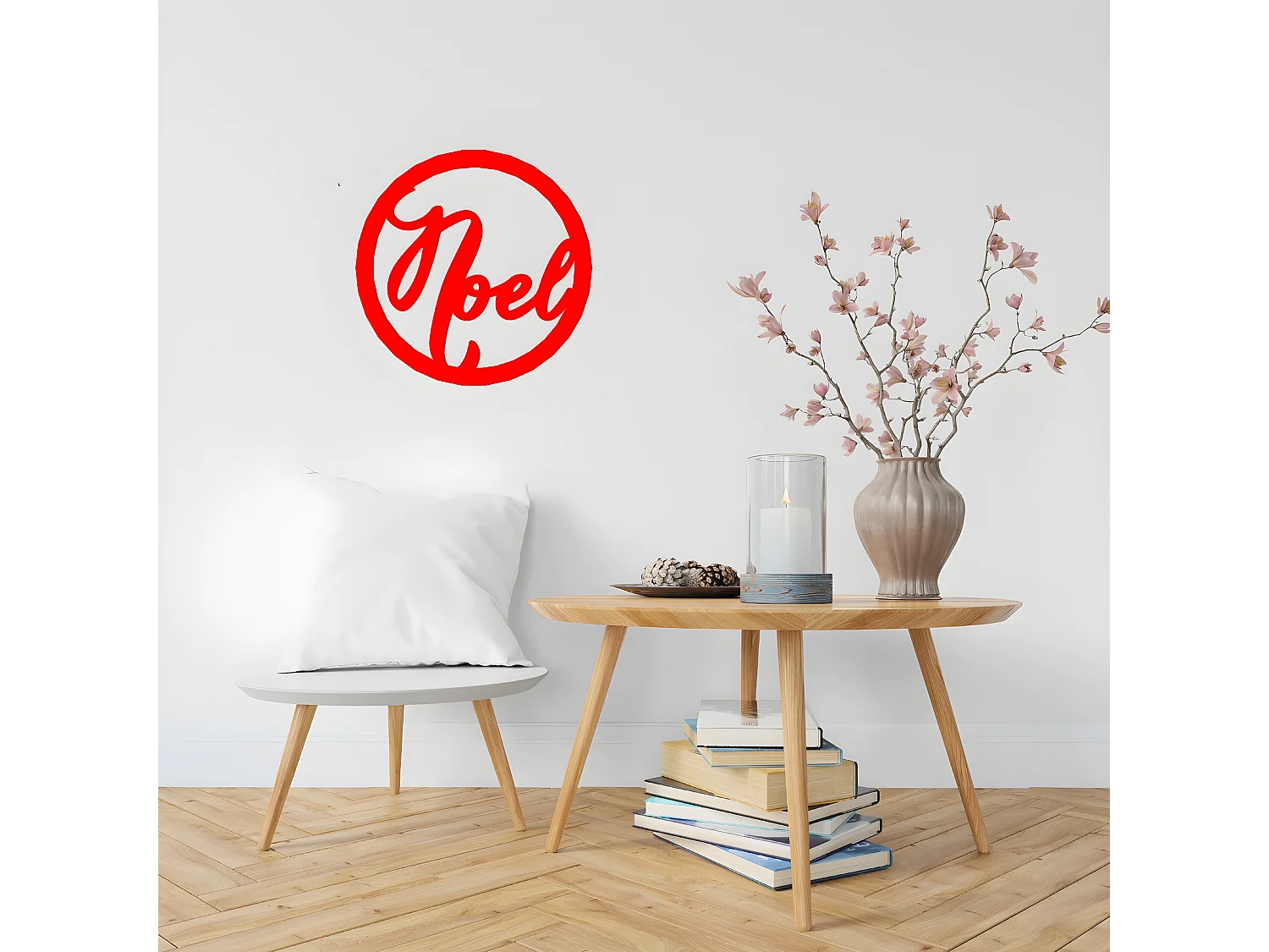 Decorazione in Metallo Noel 2, Rosso, 50x1,5x50 cm, EPIKASA