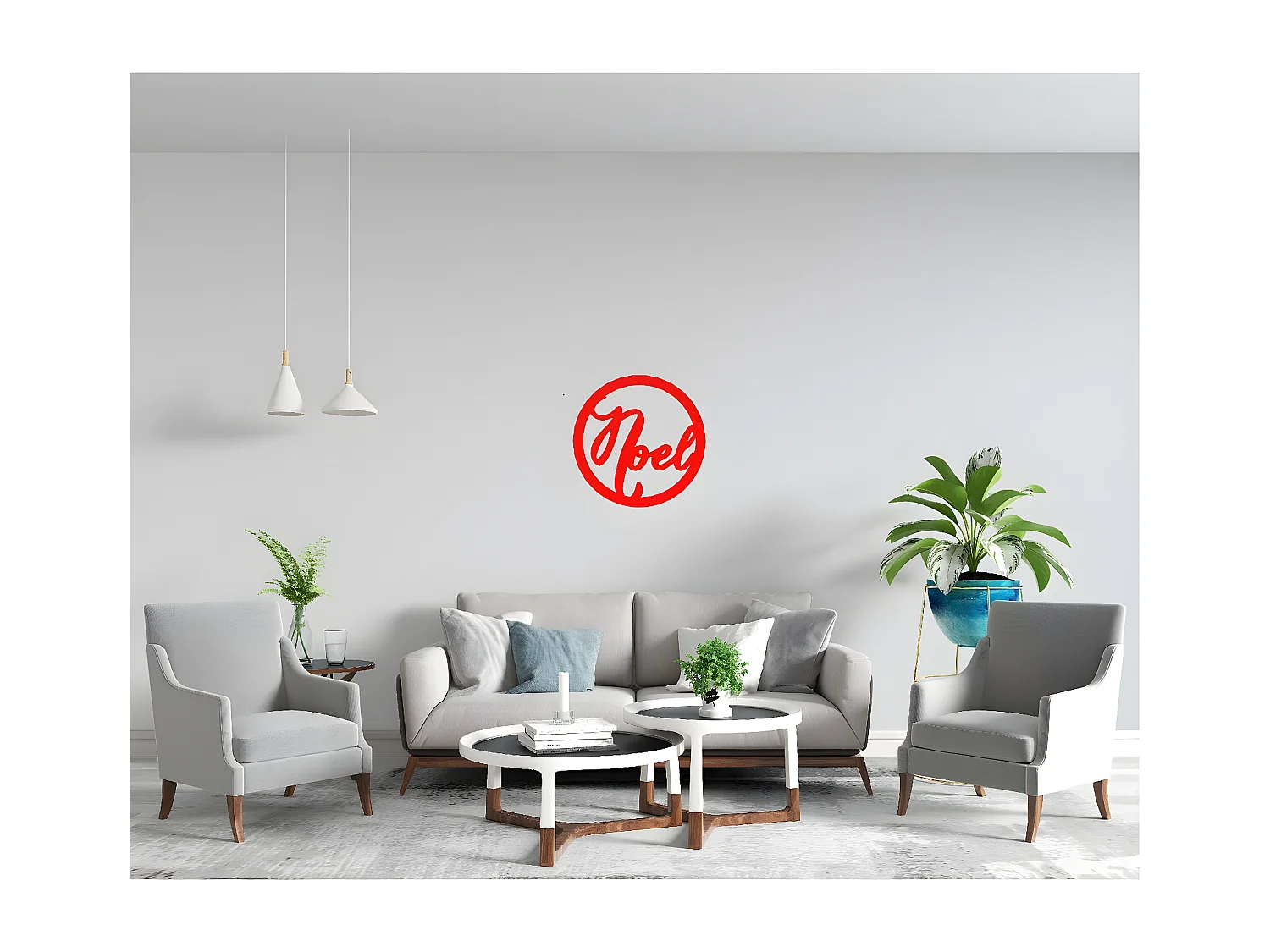 Decorazione in Metallo Noel 2, Rosso, 50x1,5x50 cm, EPIKASA