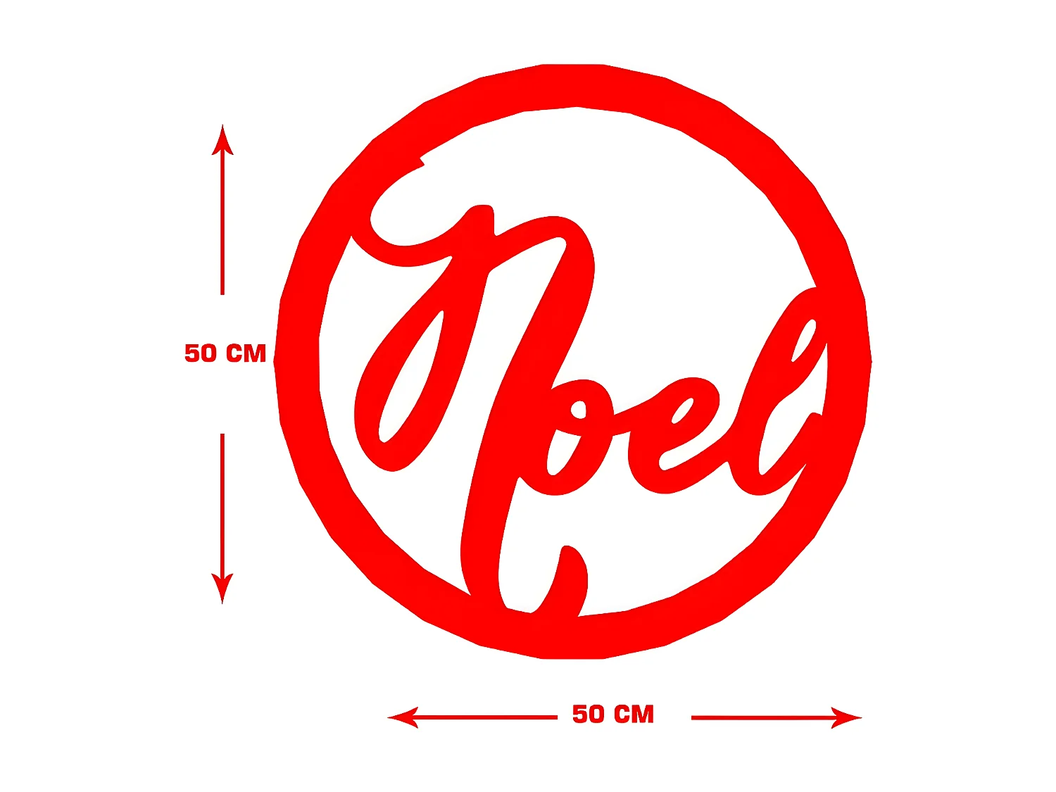 Decorazione in Metallo Noel 2, Rosso, 50x1,5x50 cm, EPIKASA
