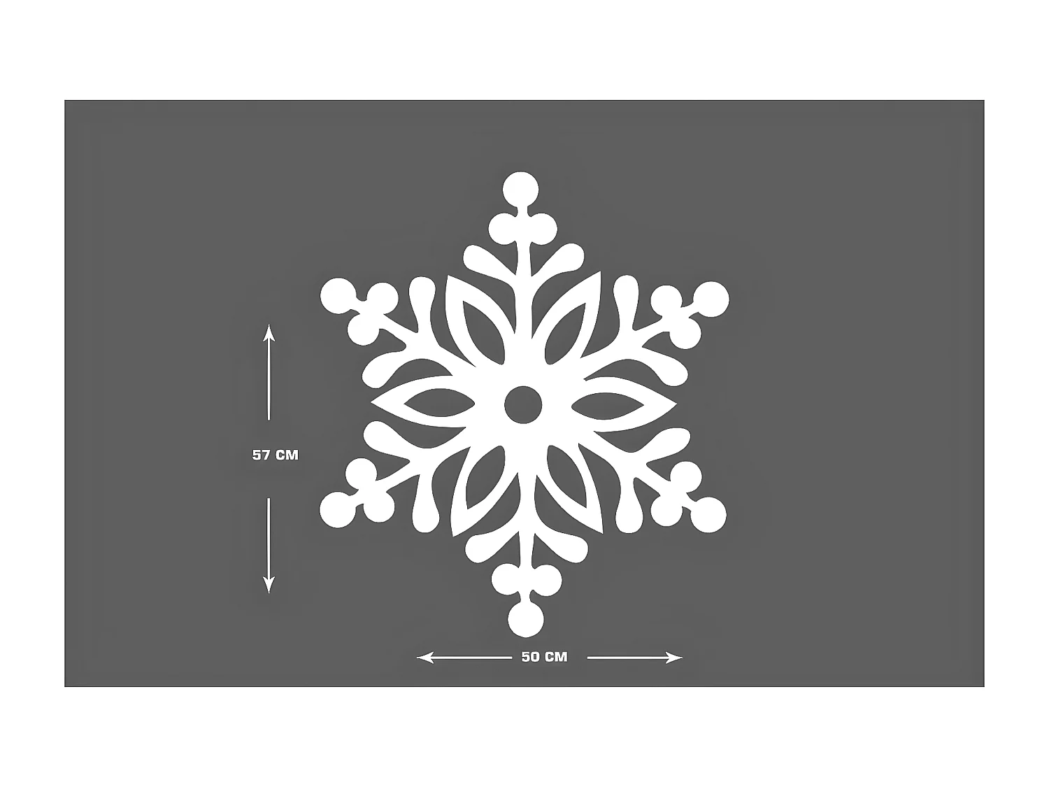 Décoration en Métal Flocon de Neige 3, Blanc, 50x1,5x57 cm, EPIKASA