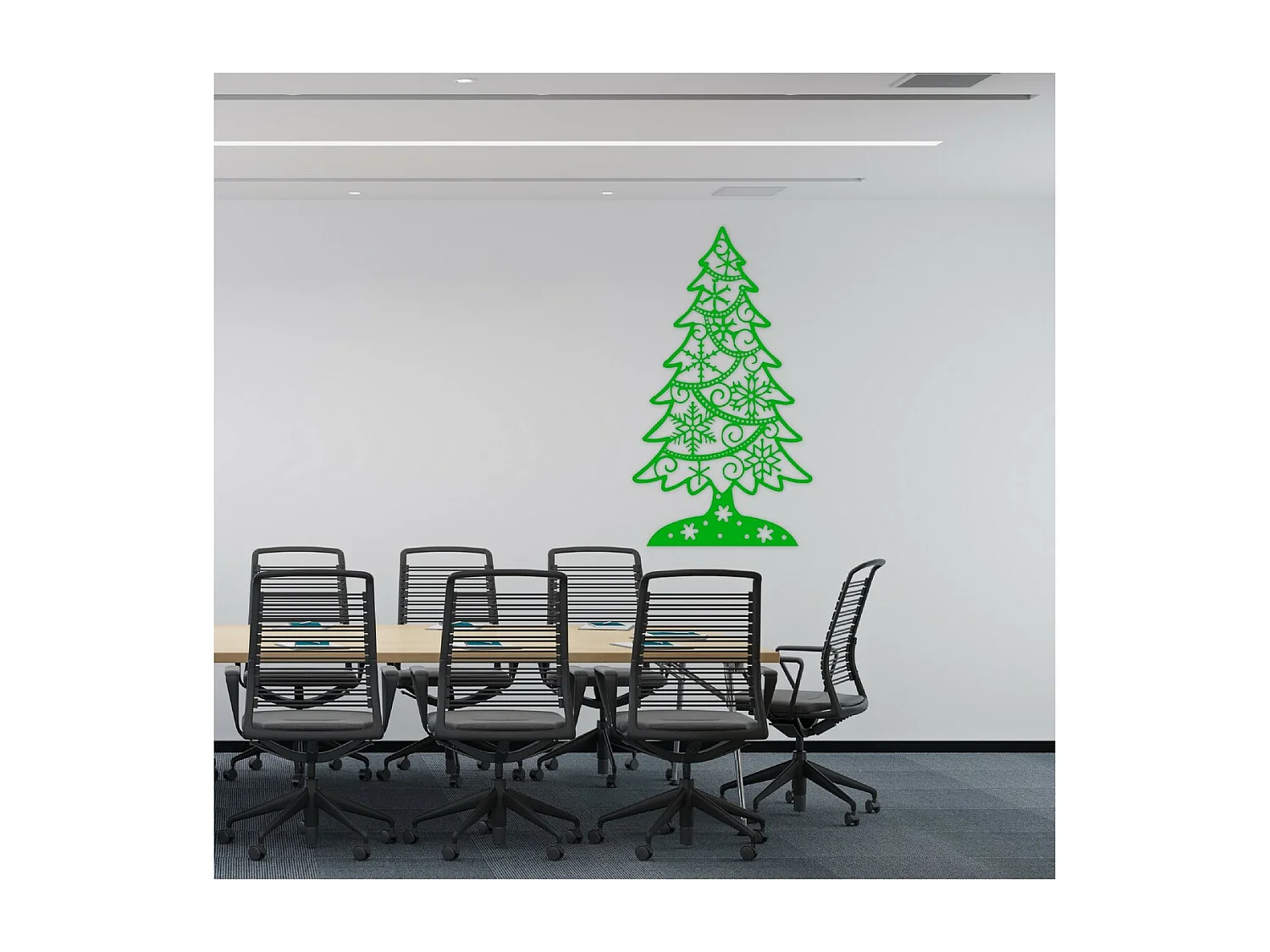 Decorazione in Metallo Albero di Natale 1, Verde, 56x1,5x100 cm, EPIKASA
