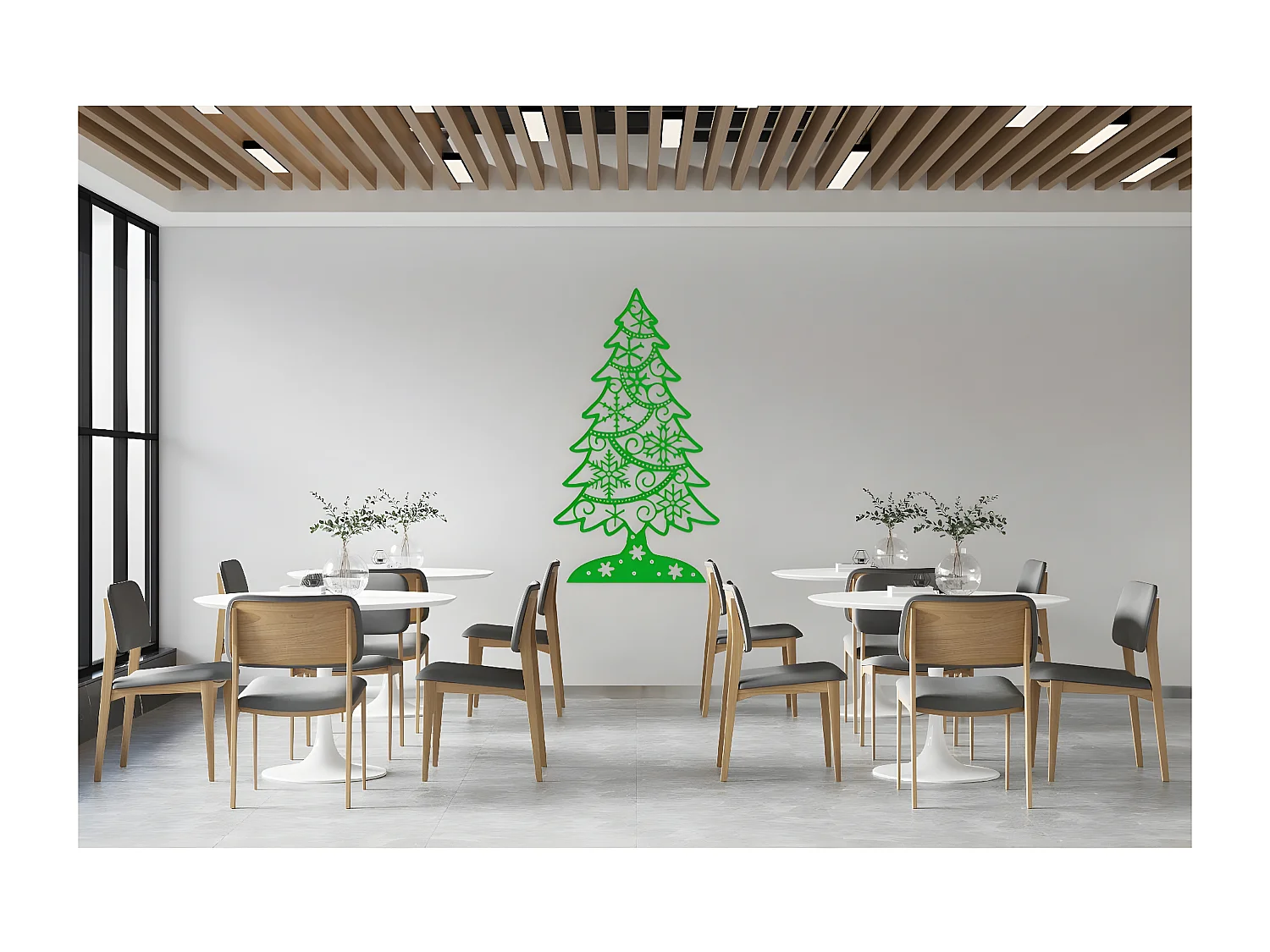 Decorazione in Metallo Albero di Natale 1, Verde, 56x1,5x100 cm, EPIKASA