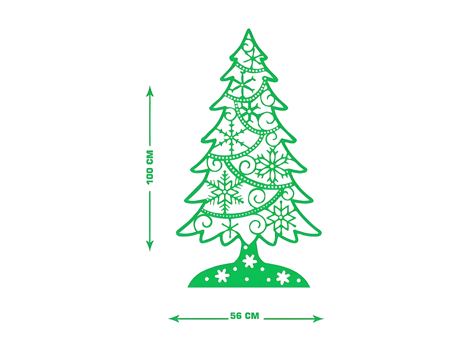Decorazione in Metallo Albero di Natale 1, Verde, 56x1,5x100 cm, EPIKASA