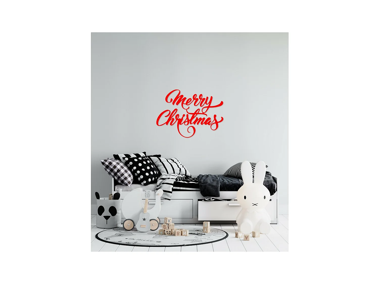 Metalen Decoratie Kerstman 6 - Rood - 60x1,5x43 cm - EPIKASA