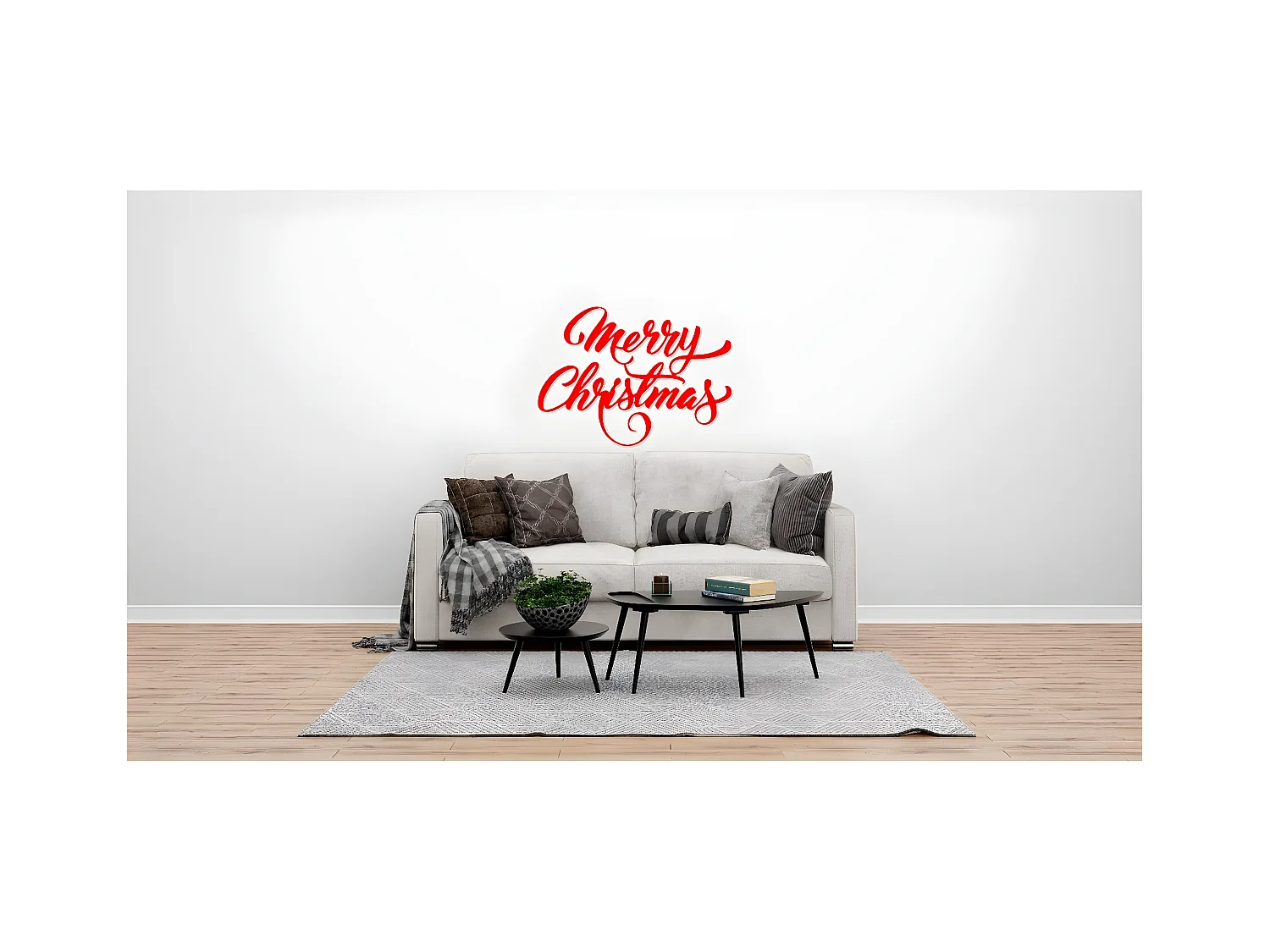 Metalen Decoratie Kerstman 6 - Rood - 60x1,5x43 cm - EPIKASA
