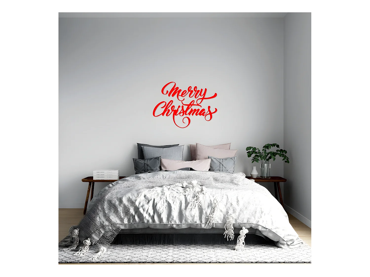Metalen Decoratie Kerstman 6 - Rood - 60x1,5x43 cm - EPIKASA