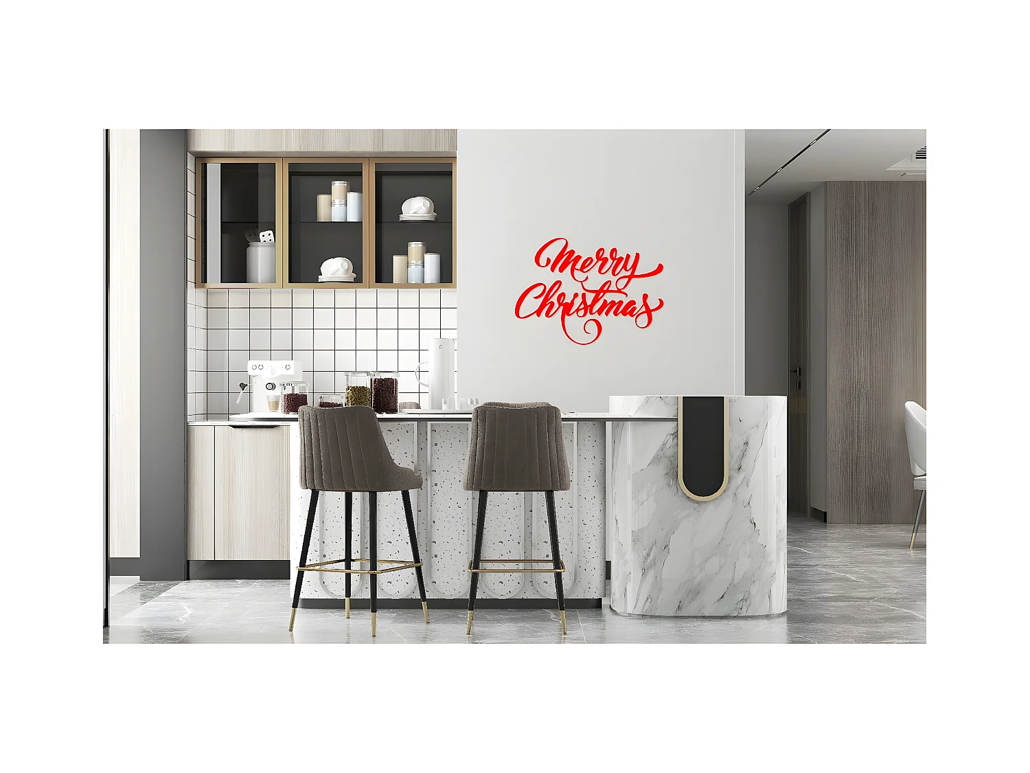 Metalen Decoratie Kerstman 6 - Rood - 60x1,5x43 cm - EPIKASA