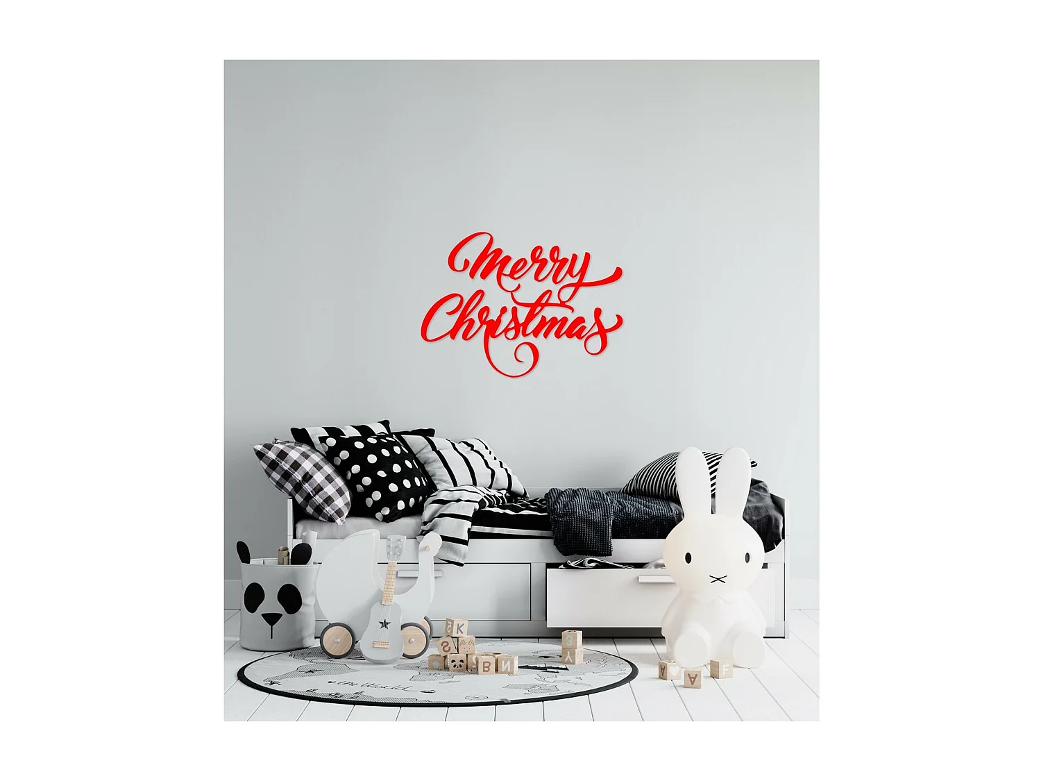 Décoration en Métal Père Noël 6, Rouge, 60x1,5x43 cm, EPIKASA