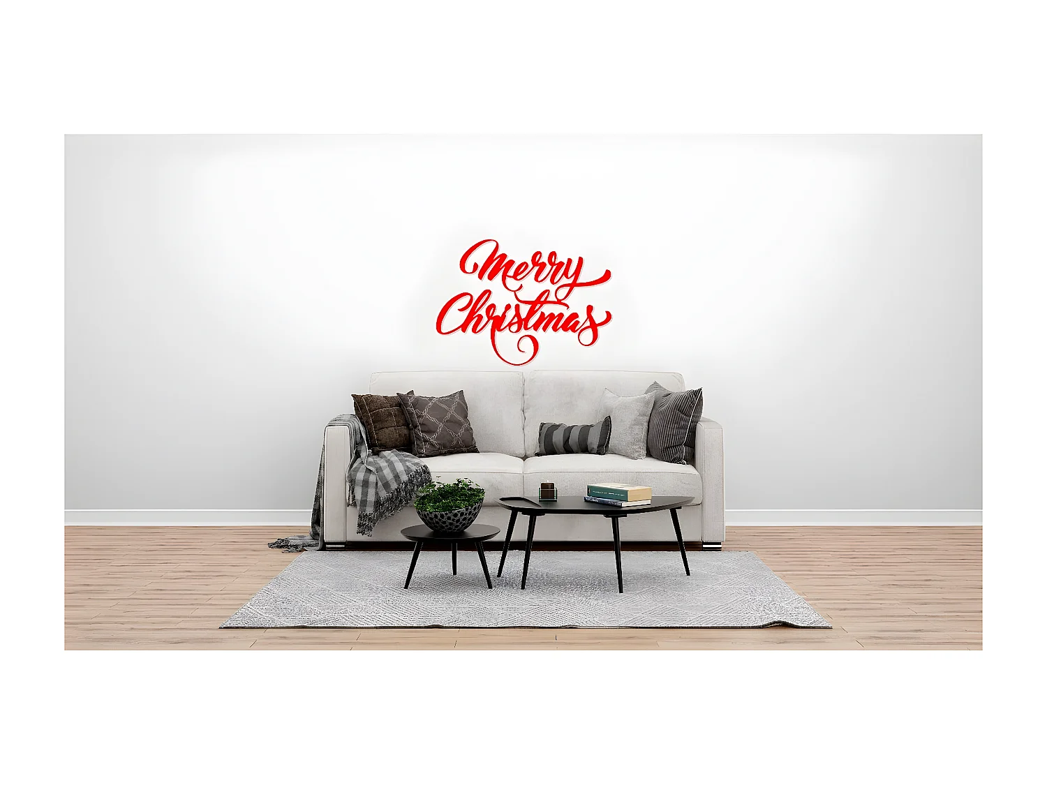 Décoration en Métal Père Noël 6, Rouge, 60x1,5x43 cm, EPIKASA