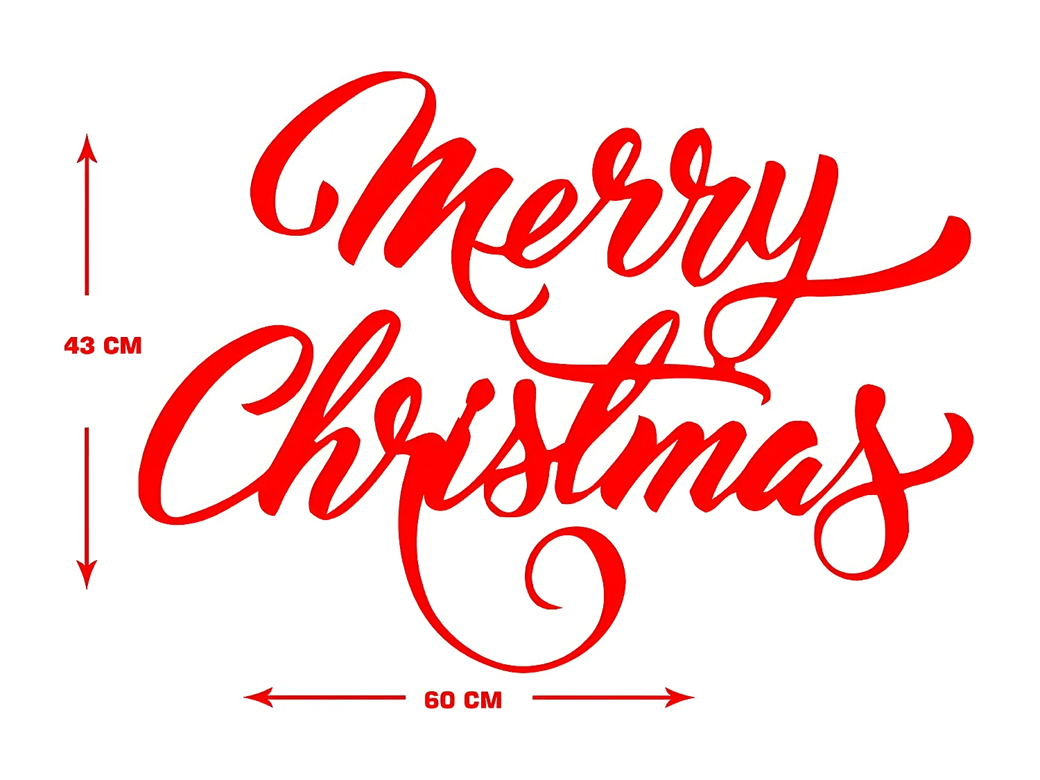 Décoration en Métal Père Noël 6, Rouge, 60x1,5x43 cm, EPIKASA