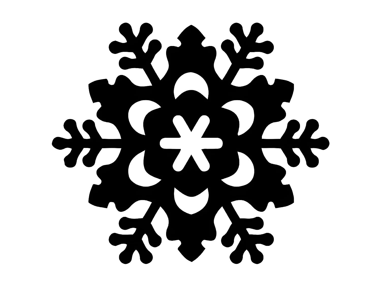 Décoration en Métal Flocon de Neige 4, Noir, 50x1,5x44 cm, EPIKASA