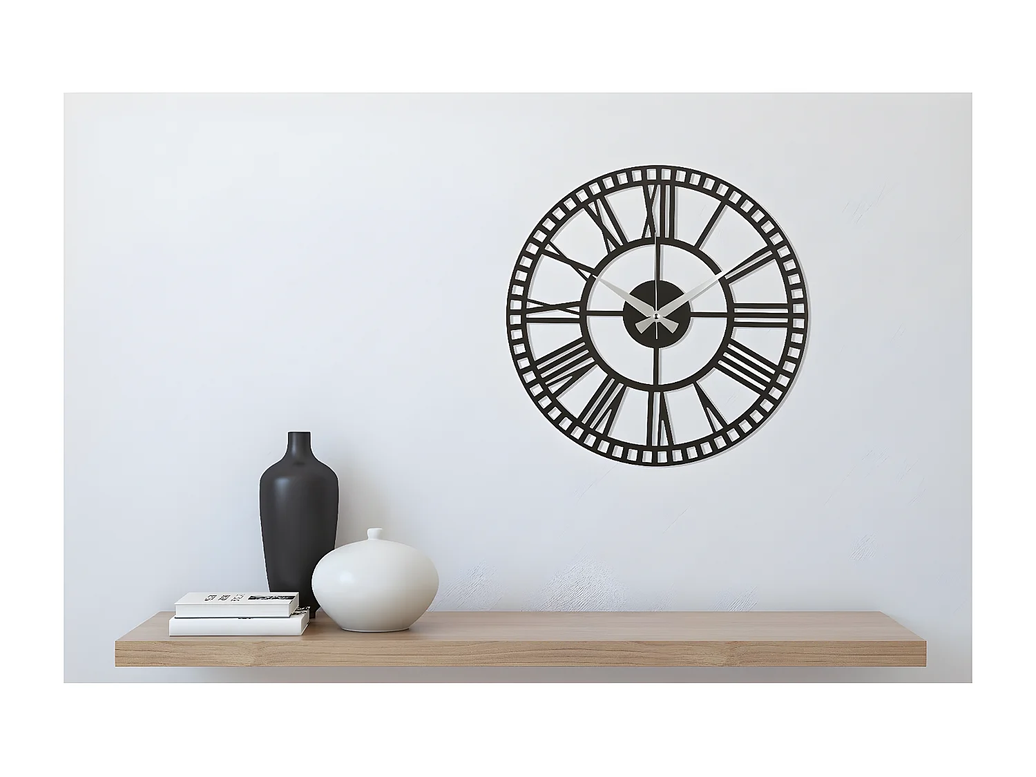 Horloge Murale Vintage 11, Noir, 50x1,5x50 cm, EPIKASA