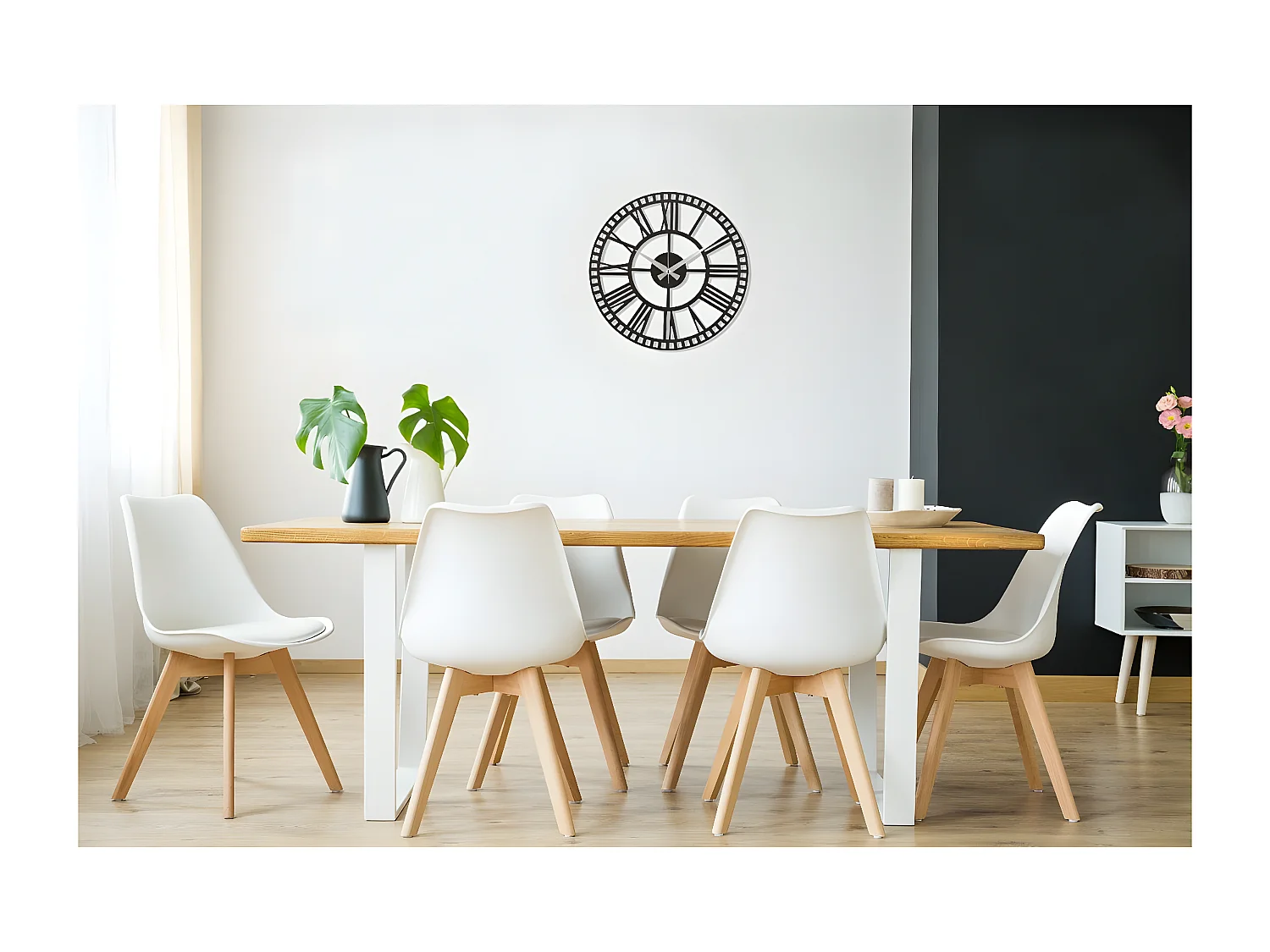 Horloge Murale Vintage 11, Noir, 50x1,5x50 cm, EPIKASA