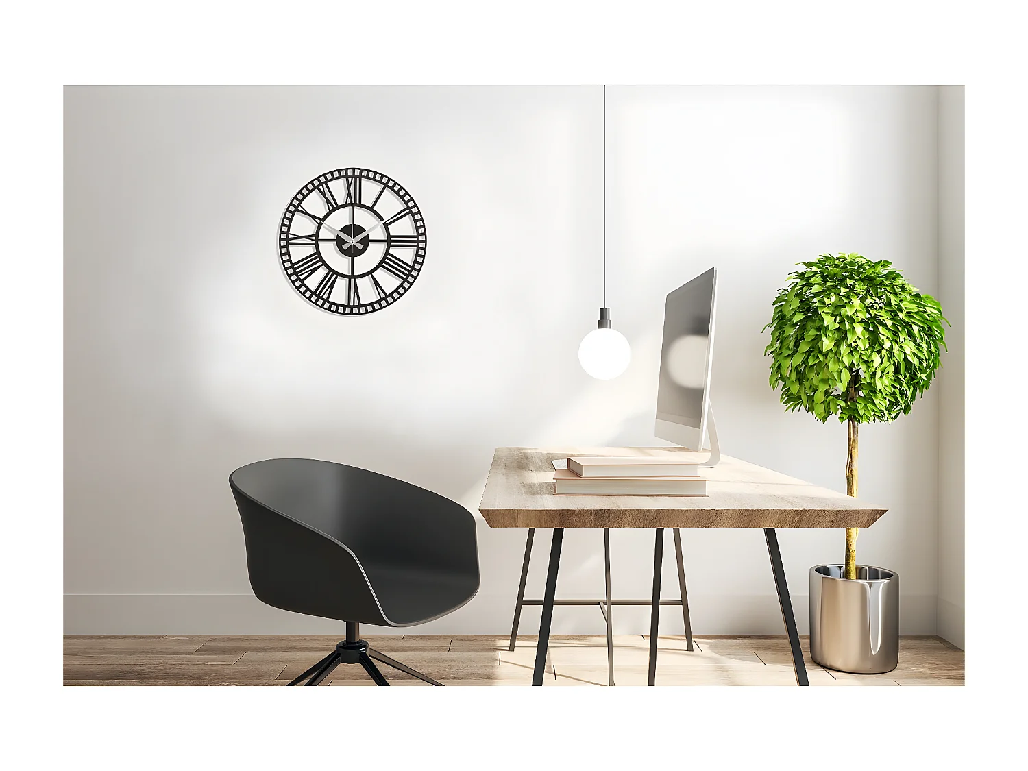 Horloge Murale Vintage 11, Noir, 50x1,5x50 cm, EPIKASA