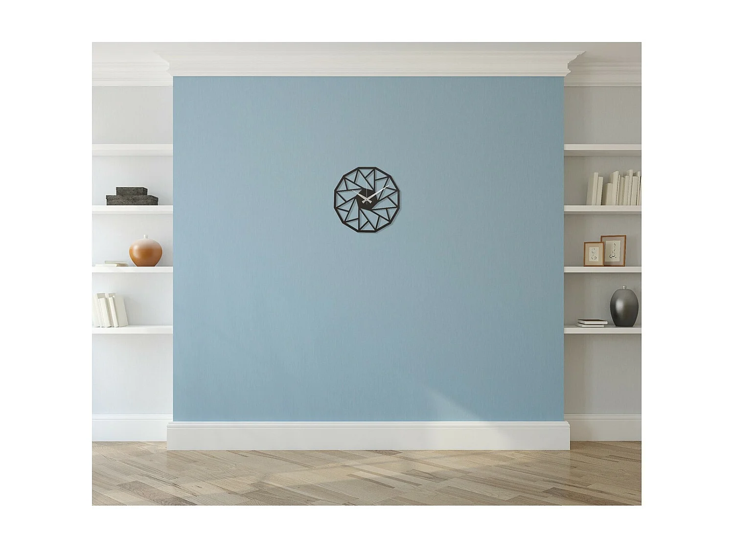 Horloge Murale Géométrique 7, Noir, 50x1,5x50 cm, EPIKASA