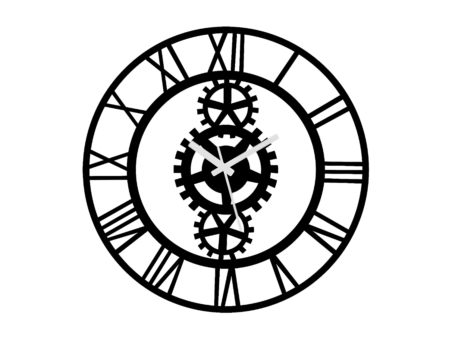 Horloge Murale Vintage 8, Noir, 50x1,5x50 cm, EPIKASA