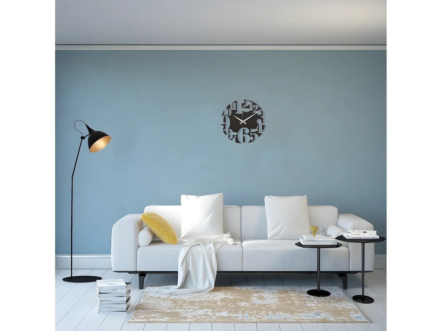 Relógio de Parede Números 3, Preto, 50x1,5x50 cm, EPIKASA