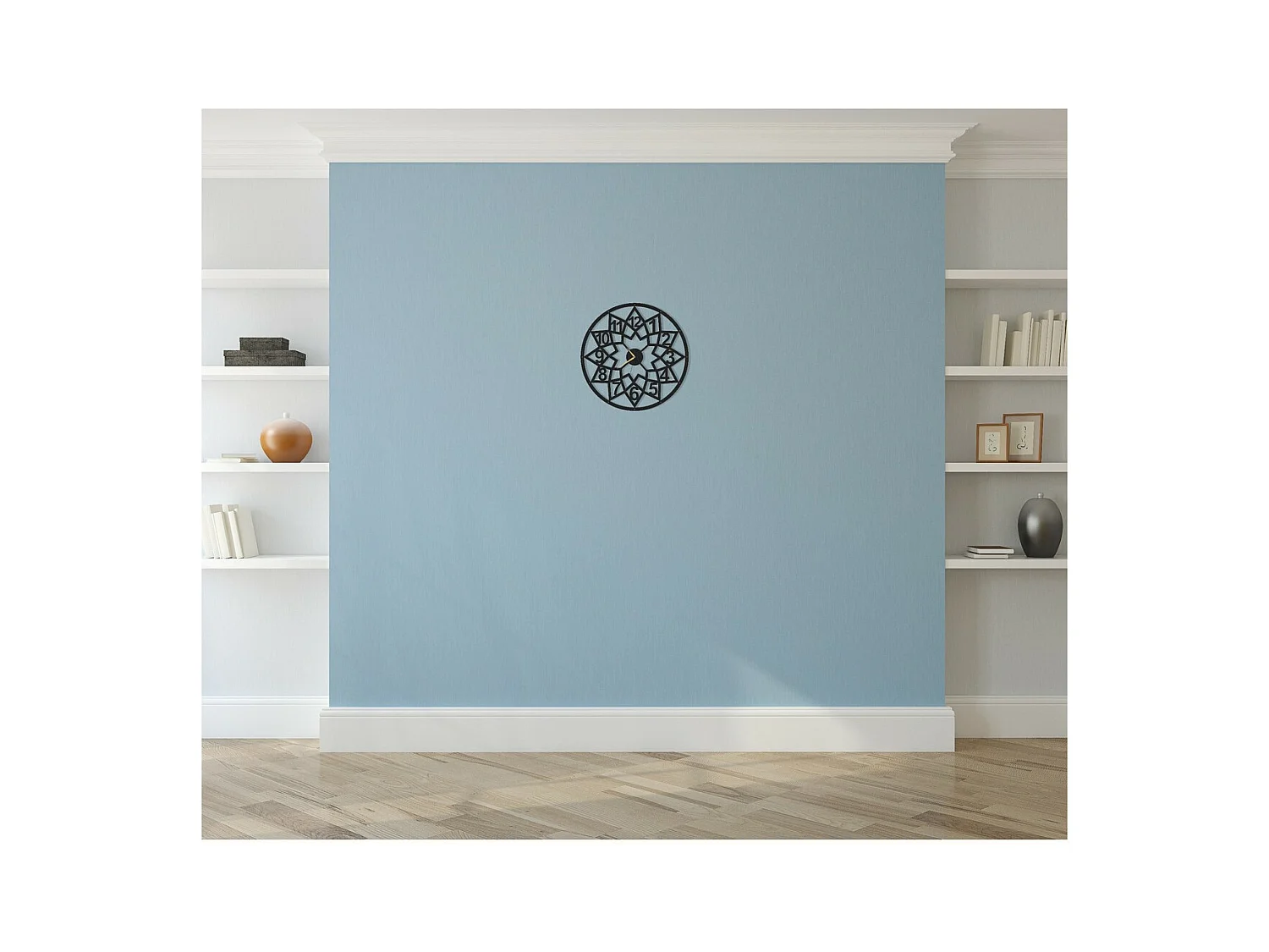 Horloge Murale Géométrique 4, Noir, 50x1,5x50 cm, EPIKASA