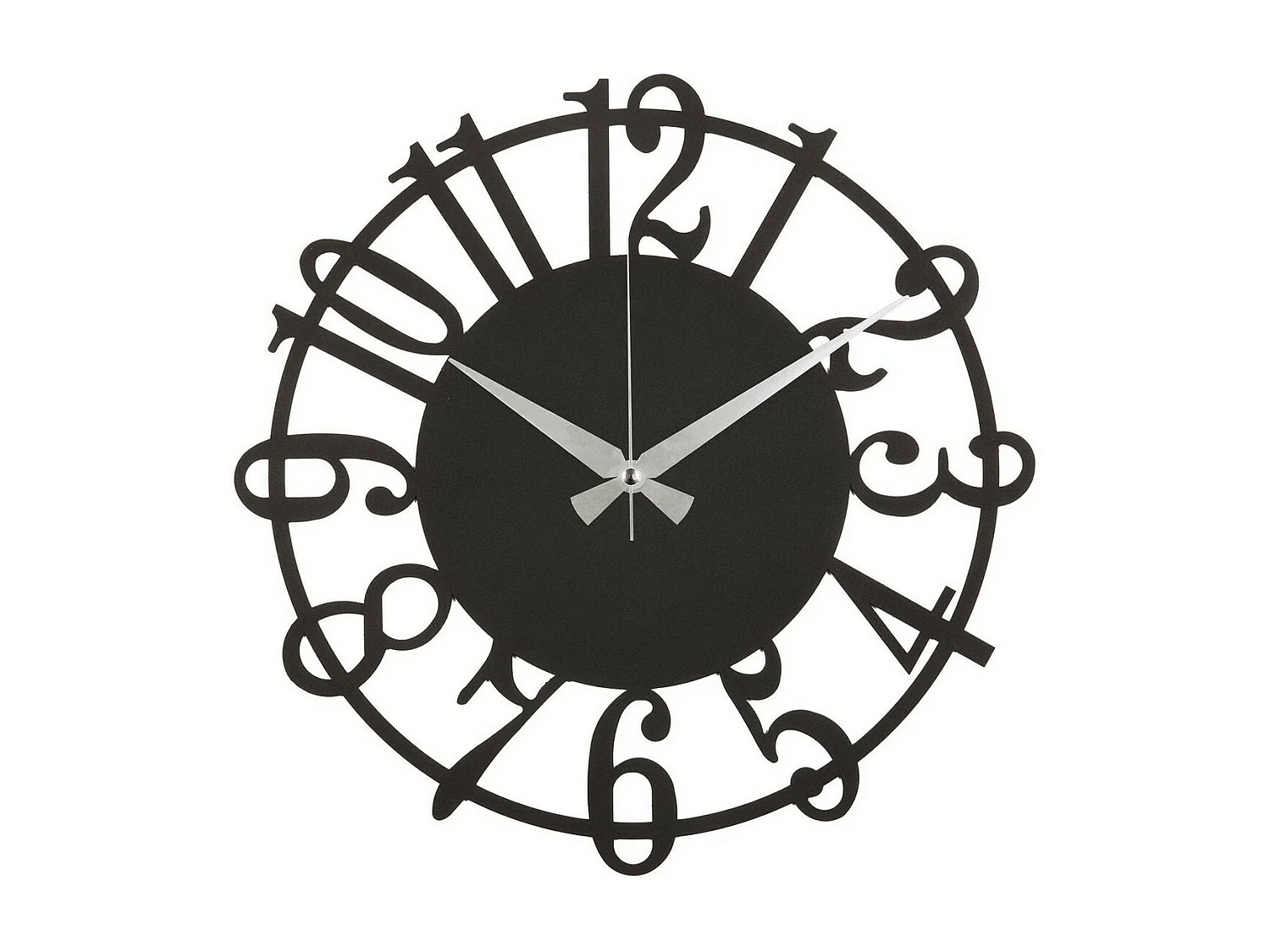 Wandklok Nummers 5 - Zwart - 50x1,5x50 cm - EPIKASA