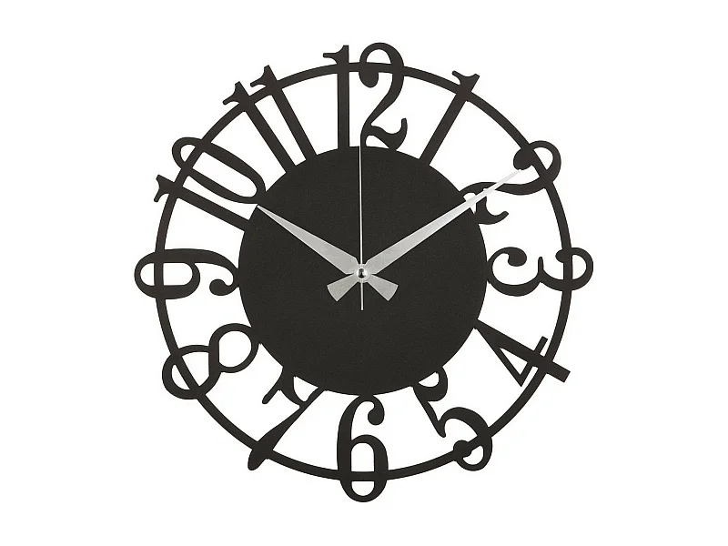 Wandklok Nummers 5 - Zwart - 50x1,5x50 cm - EPIKASA