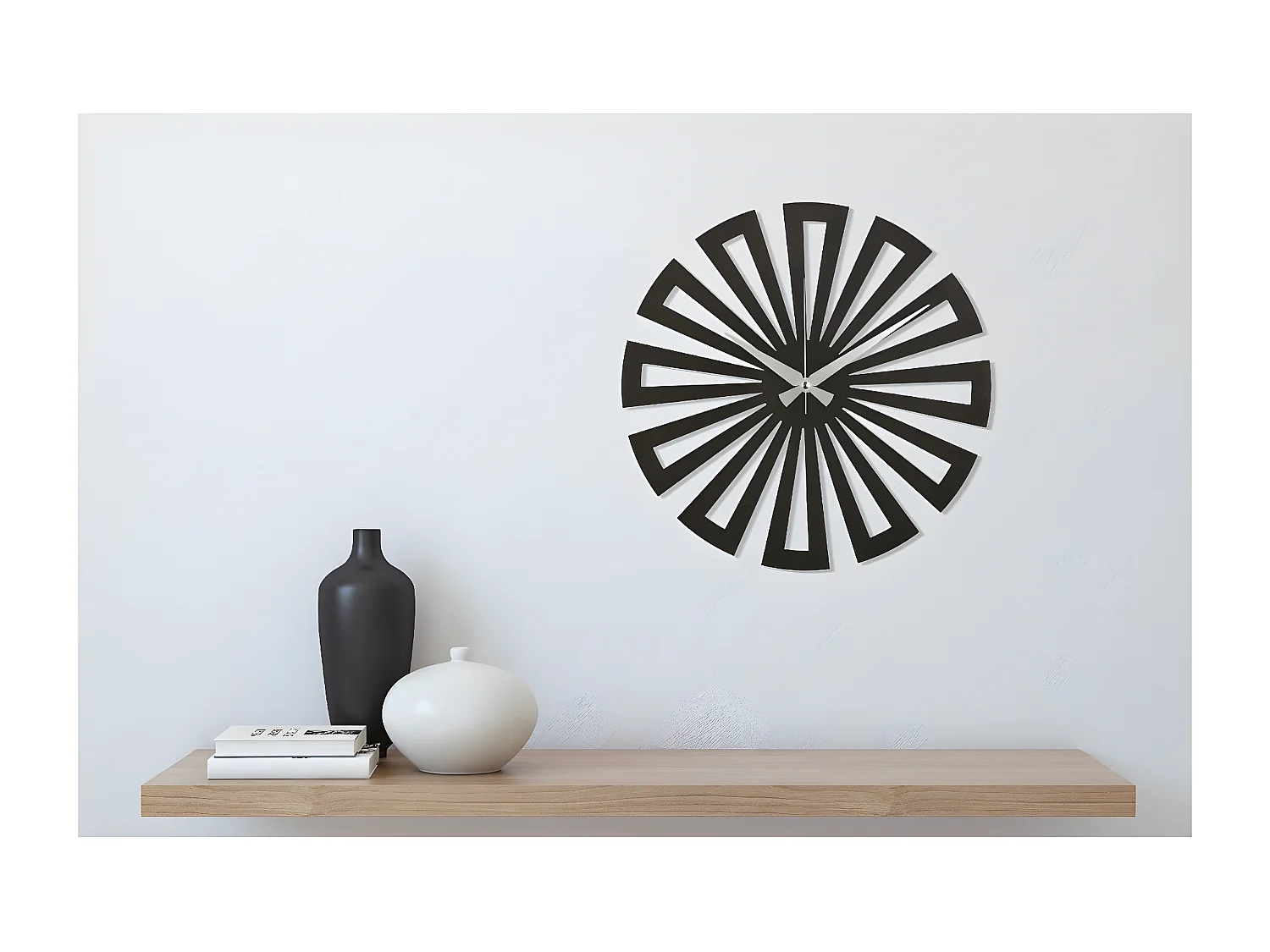 Wandklok Geometrisch 6 - Zwart - 50x1,5x50 cm - EPIKASA