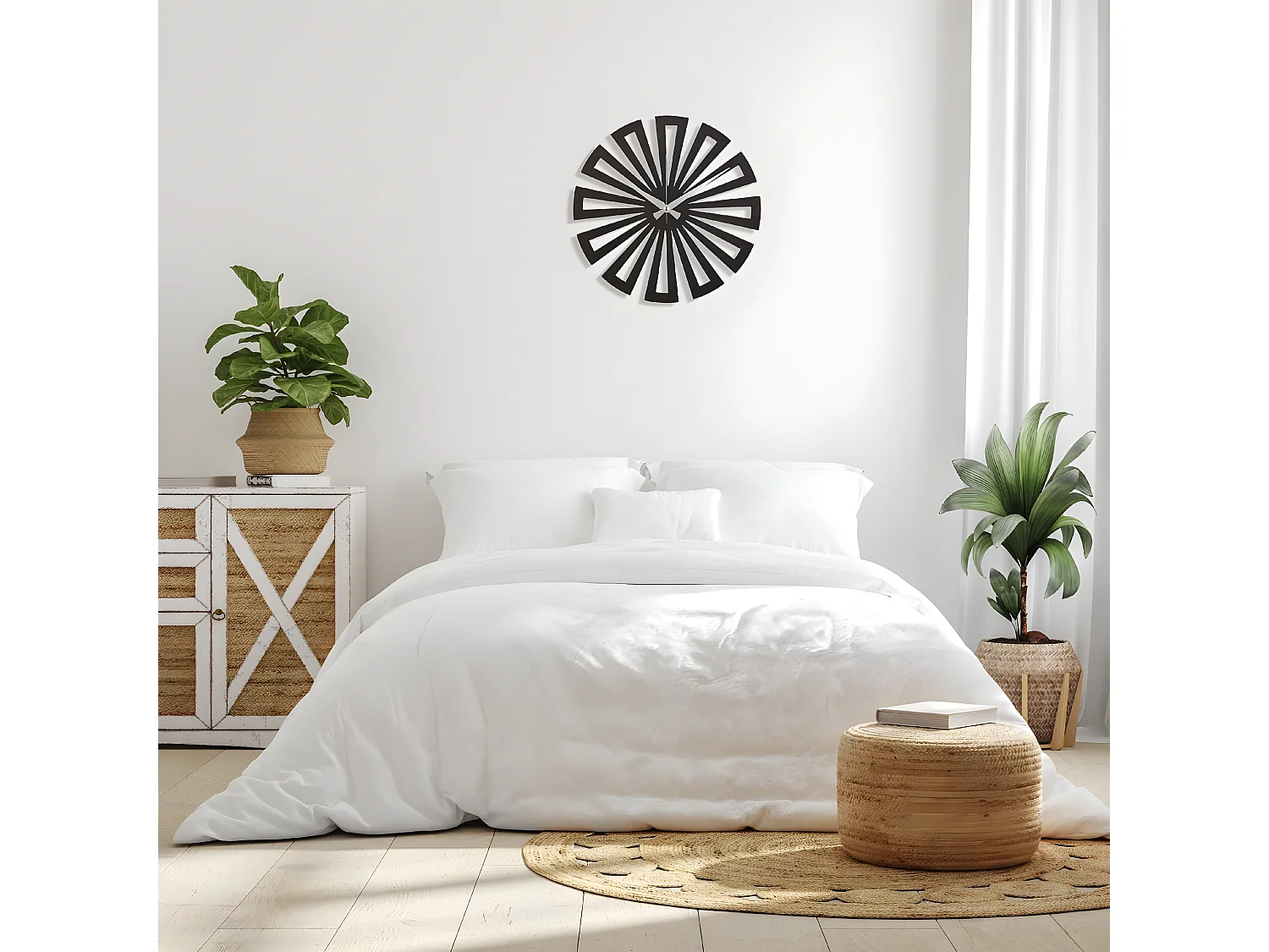 Wandklok Geometrisch 6 - Zwart - 50x1,5x50 cm - EPIKASA