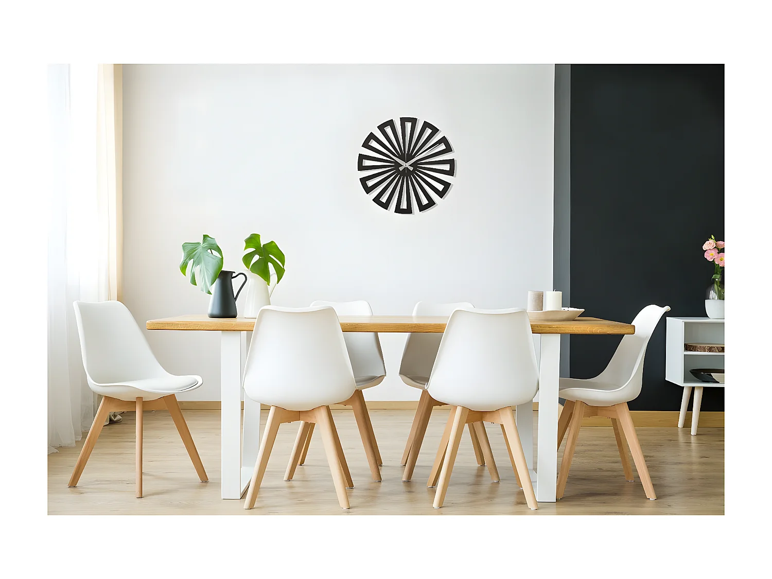 Wandklok Geometrisch 6 - Zwart - 50x1,5x50 cm - EPIKASA