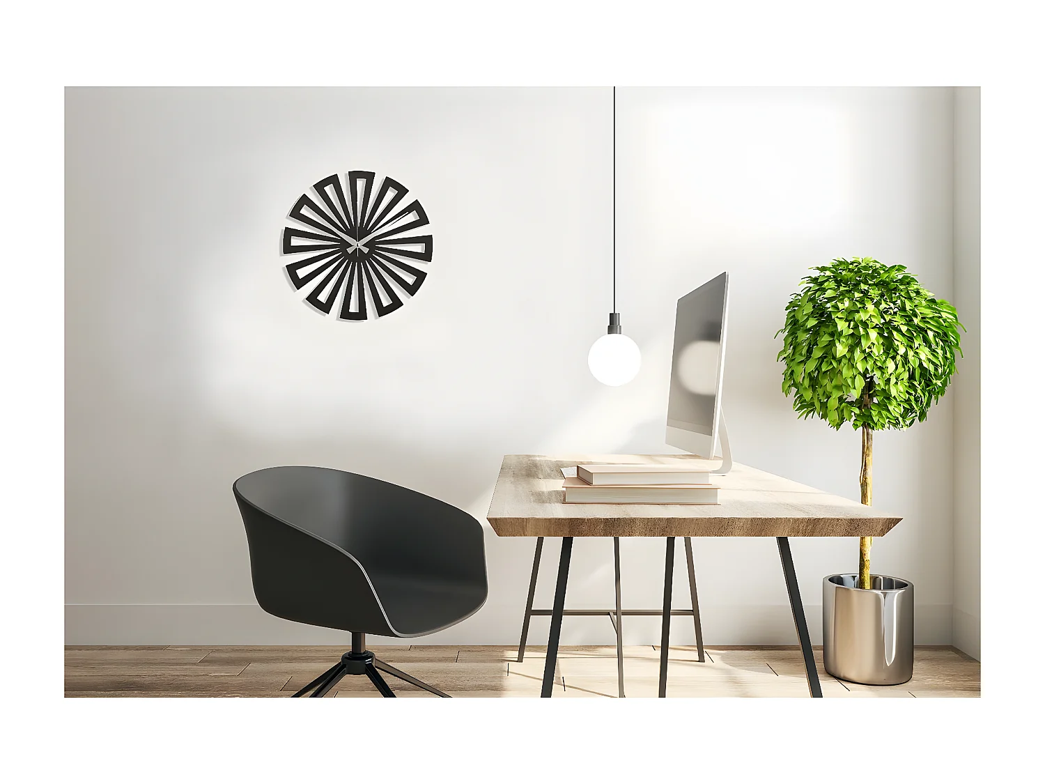 Wandklok Geometrisch 6 - Zwart - 50x1,5x50 cm - EPIKASA