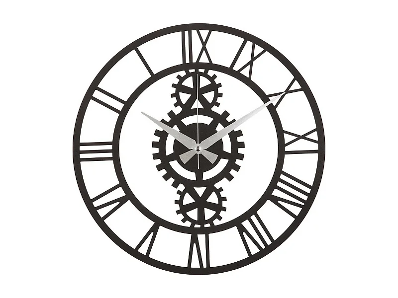 Horloge Murale Vintage 10, Noir, 50x1,5x50 cm, EPIKASA