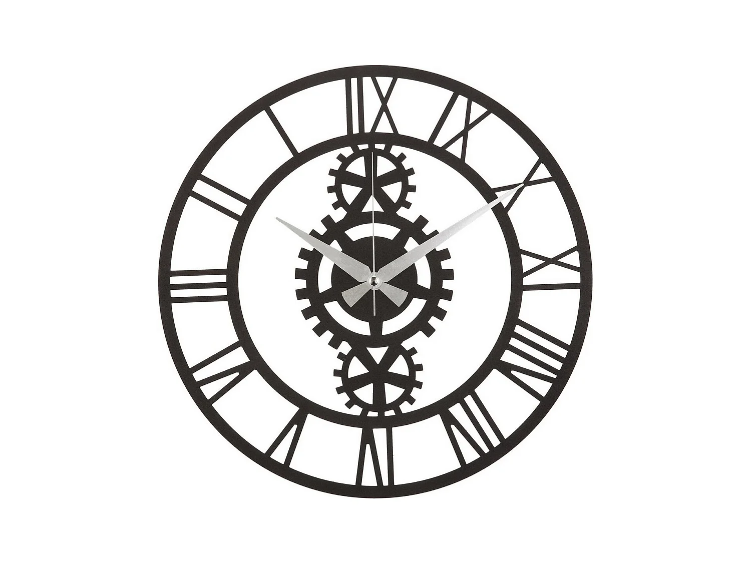 Horloge Murale Vintage 10, Noir, 50x1,5x50 cm, EPIKASA