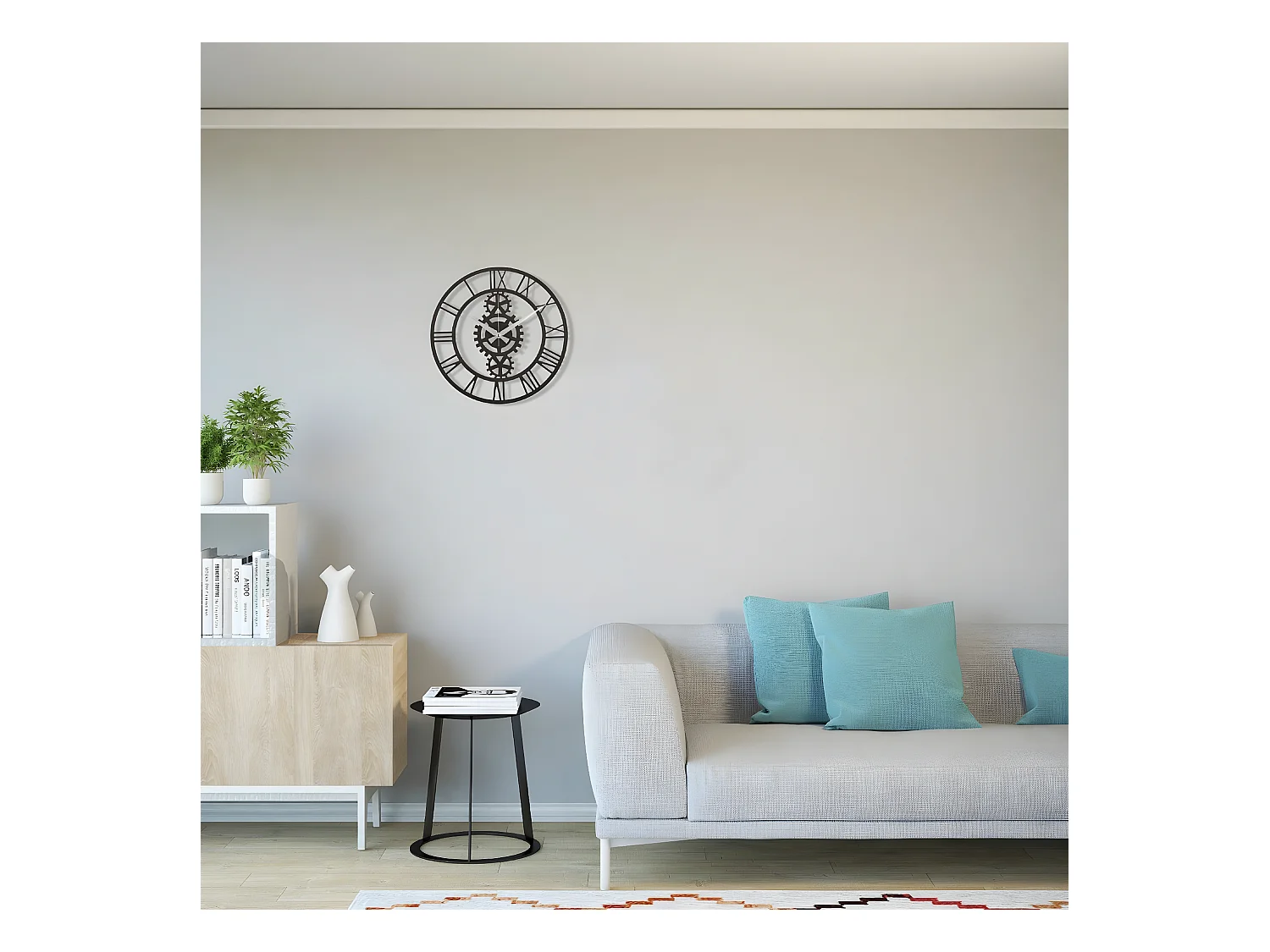 Wandklok Vintage 10 - Zwart - 50x1,5x50 cm - EPIKASA