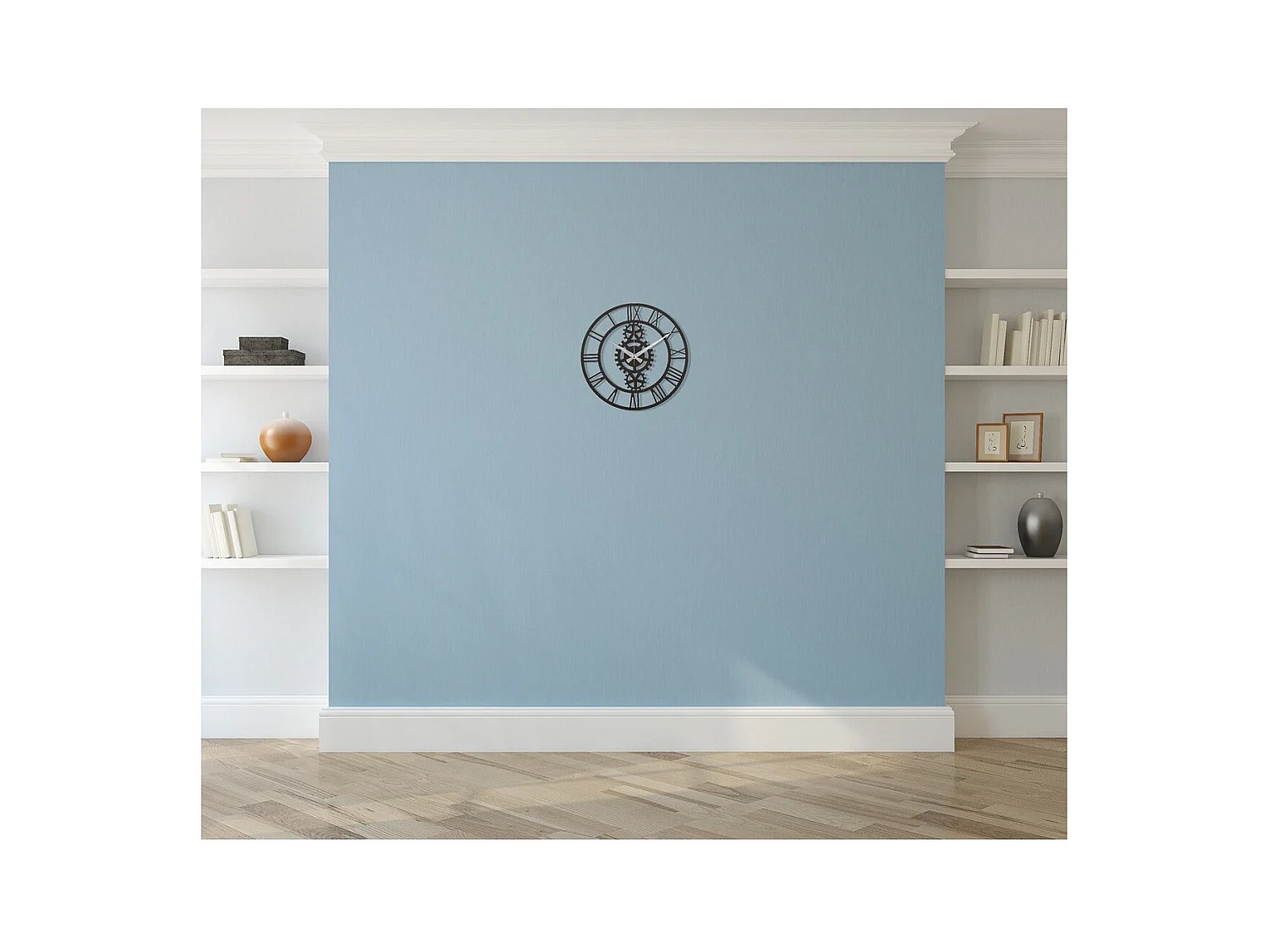 Wandklok Vintage 10 - Zwart - 50x1,5x50 cm - EPIKASA