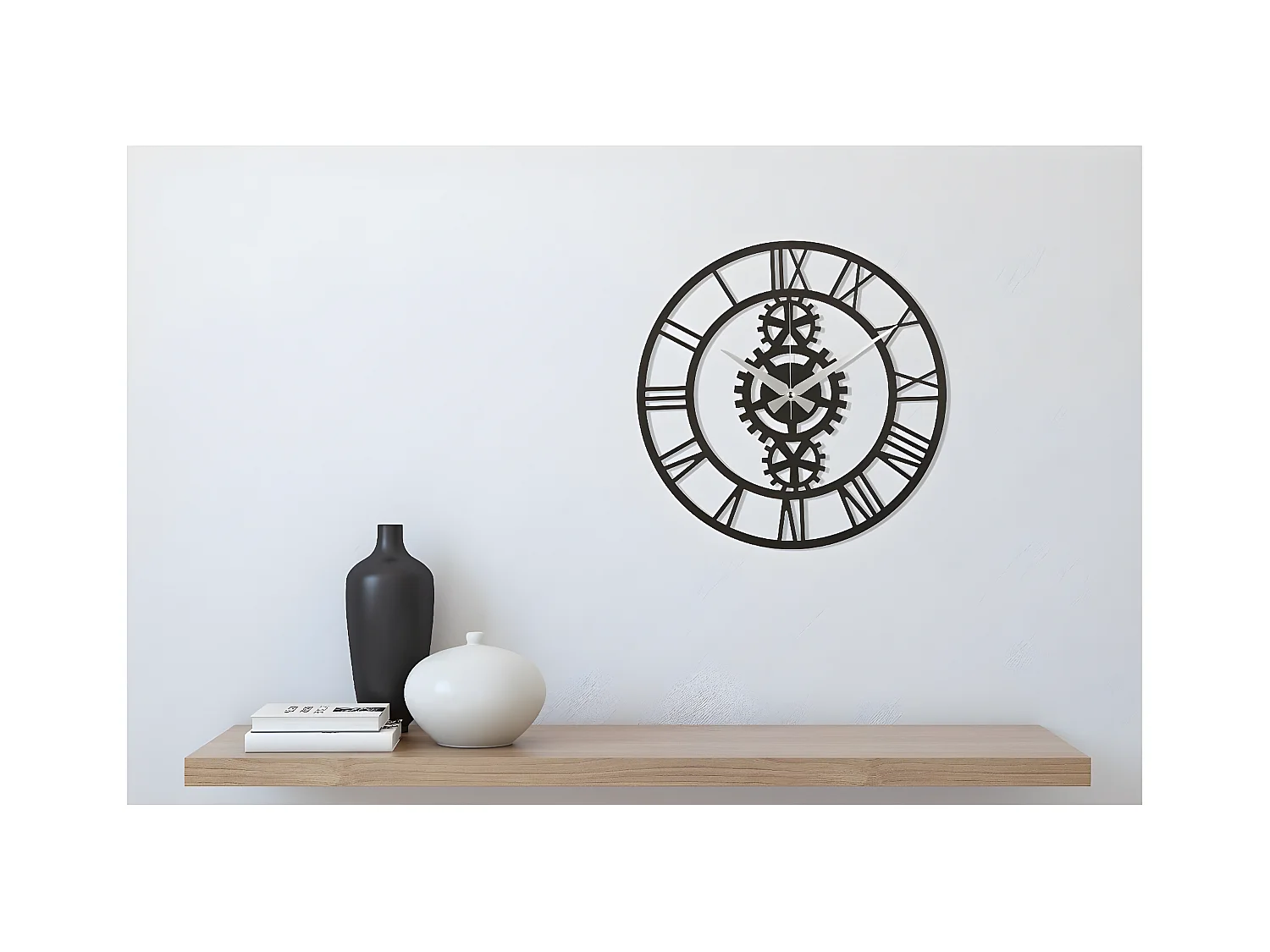 Wandklok Vintage 10 - Zwart - 50x1,5x50 cm - EPIKASA