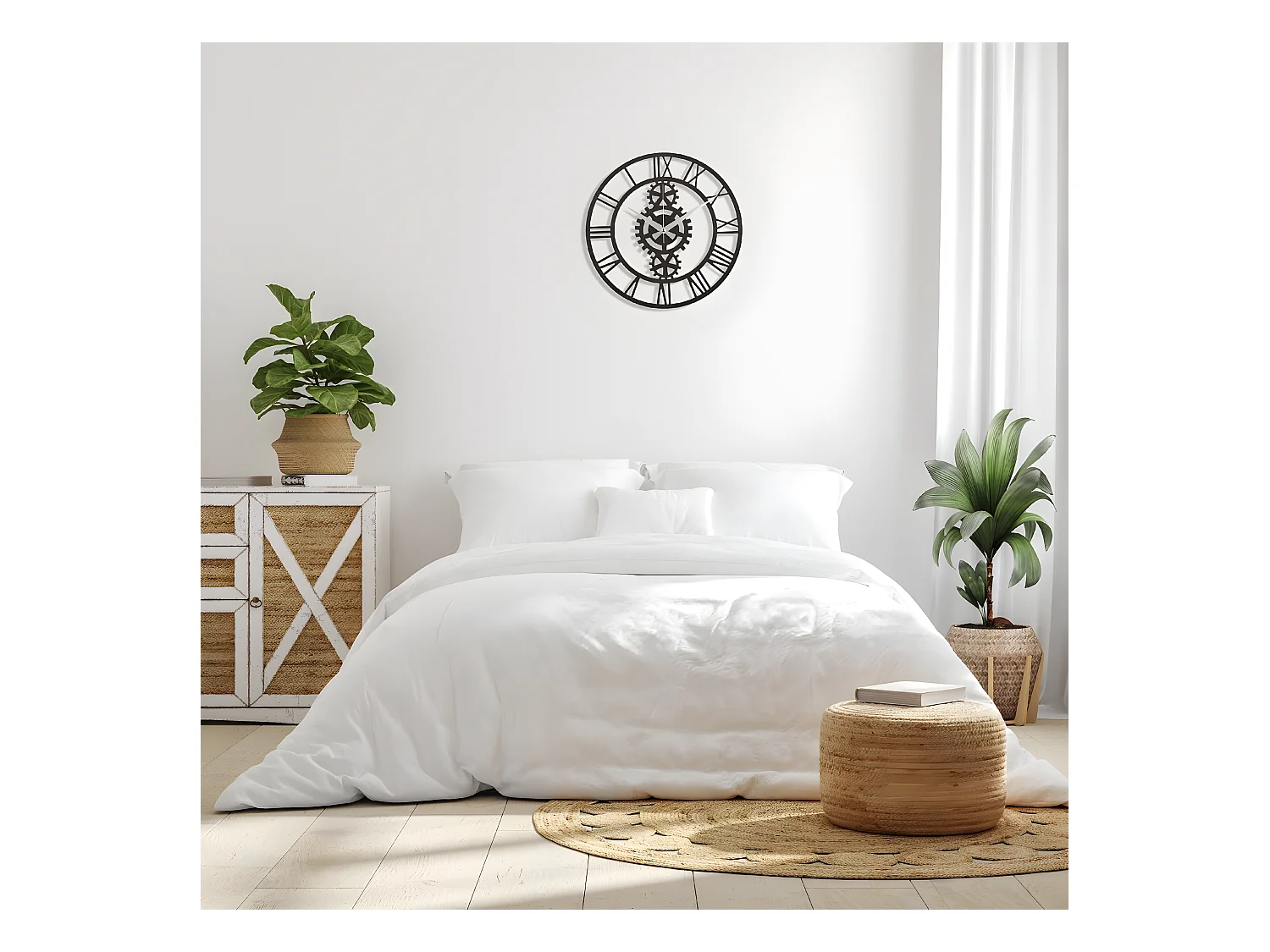 Wandklok Vintage 10 - Zwart - 50x1,5x50 cm - EPIKASA