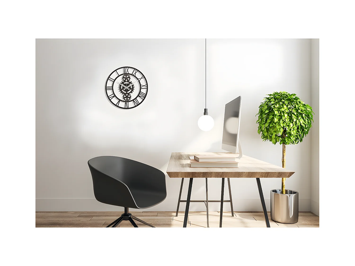 Wandklok Vintage 10 - Zwart - 50x1,5x50 cm - EPIKASA