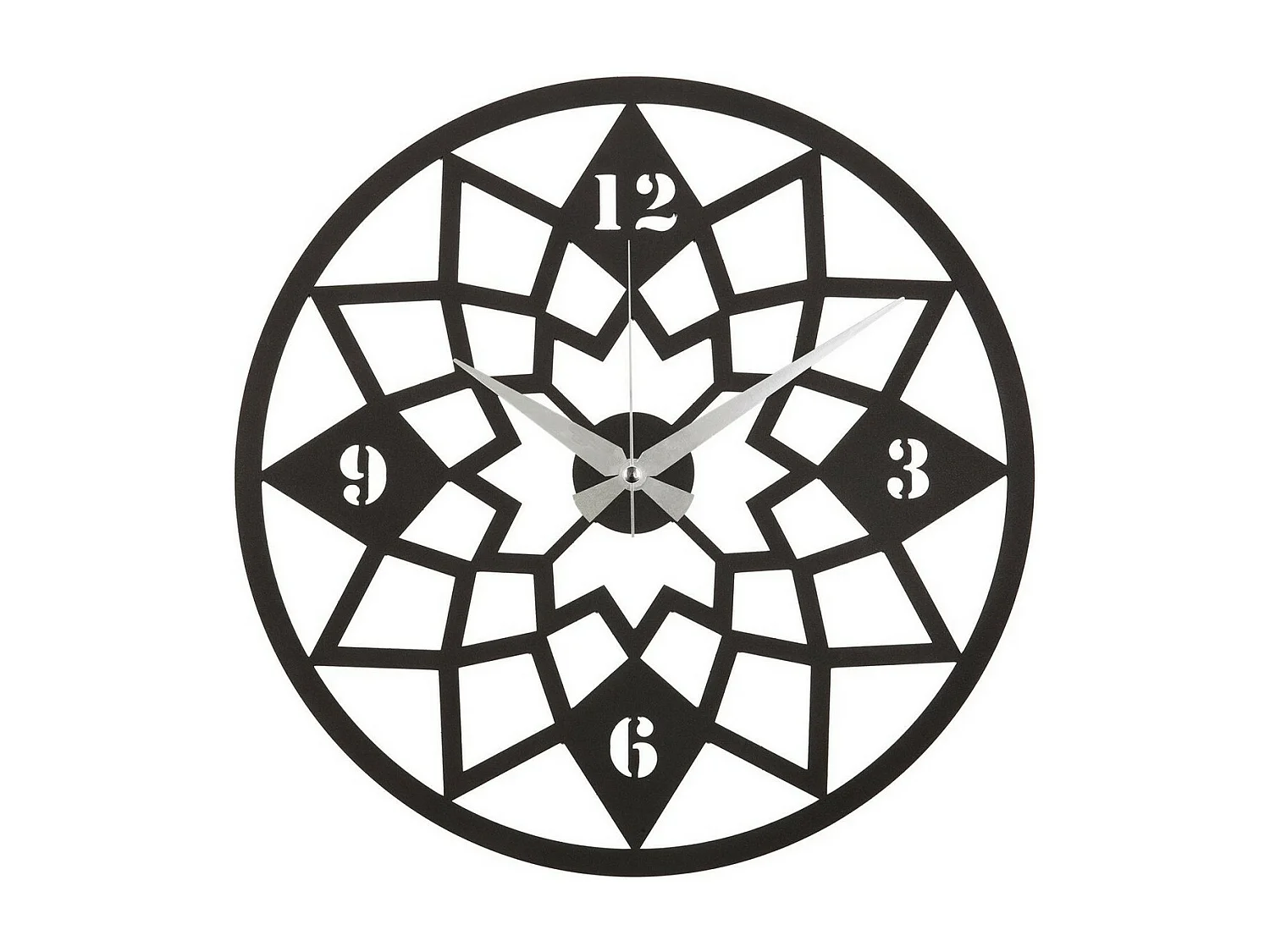 Relógio de Parede Geométrico 8, Preto, 50x1,5x50 cm, EPIKASA