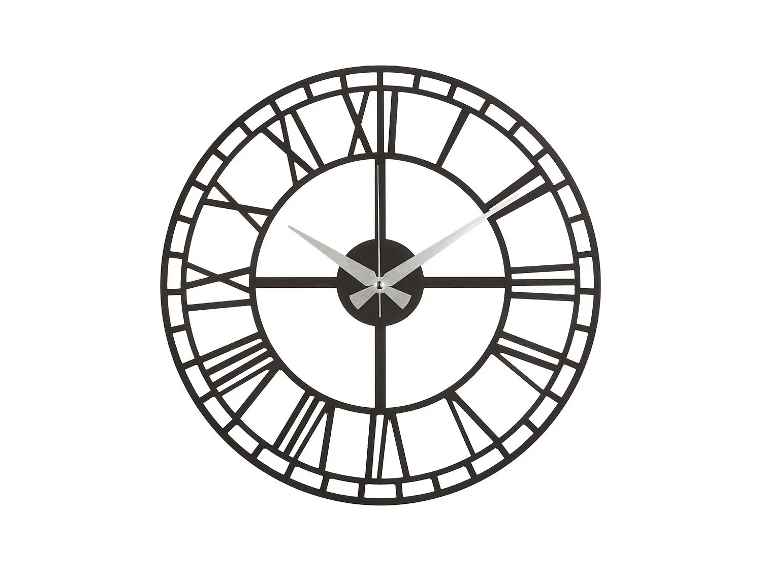 Wandklok Vintage 9 - Zwart - 50x1,5x50 cm - EPIKASA