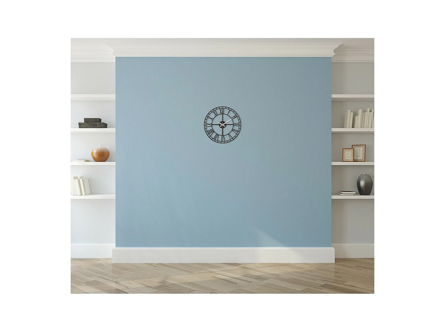 Wandklok Vintage 9 - Zwart - 50x1,5x50 cm - EPIKASA