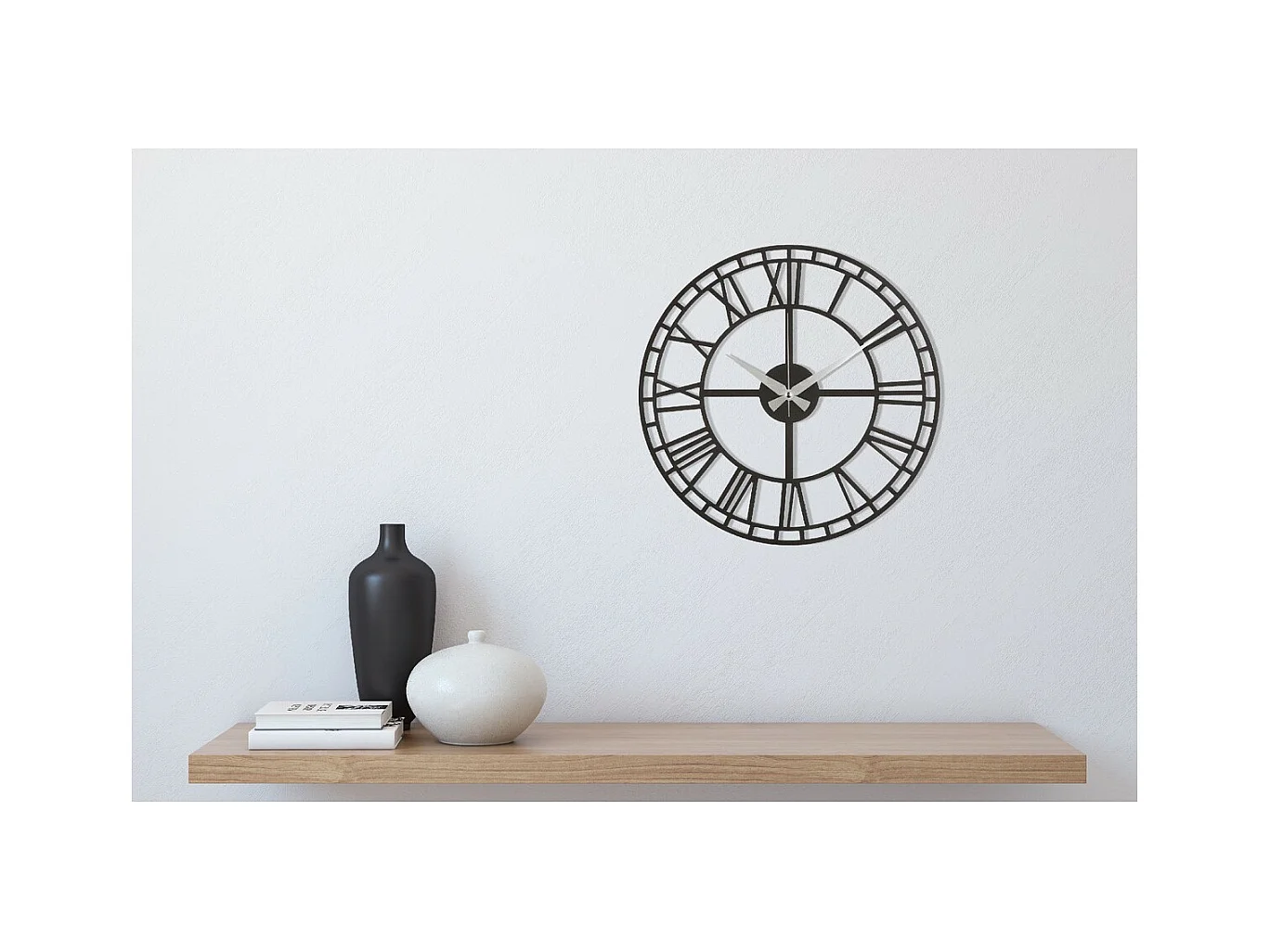 Wandklok Vintage 9 - Zwart - 50x1,5x50 cm - EPIKASA