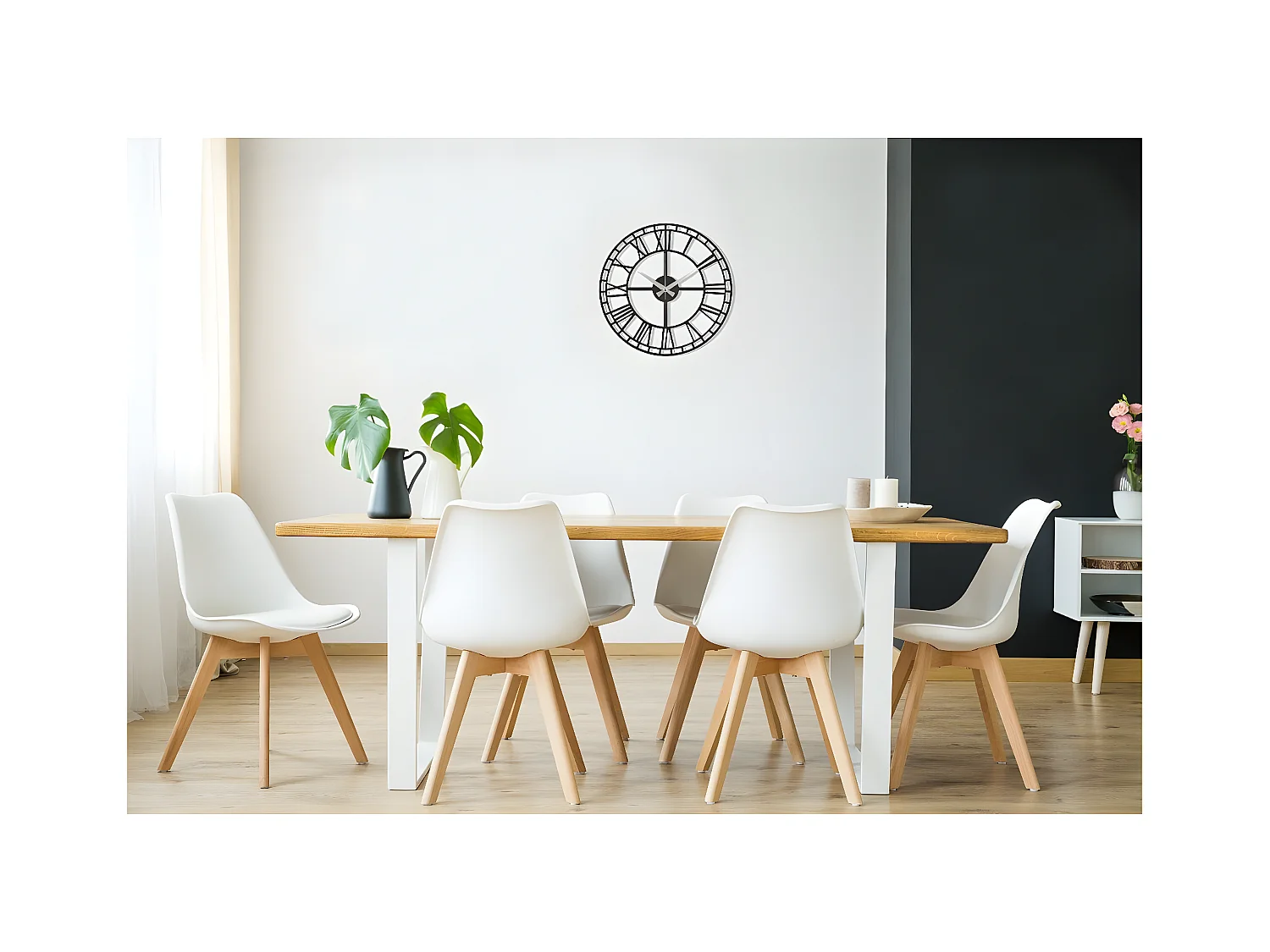 Wandklok Vintage 9 - Zwart - 50x1,5x50 cm - EPIKASA