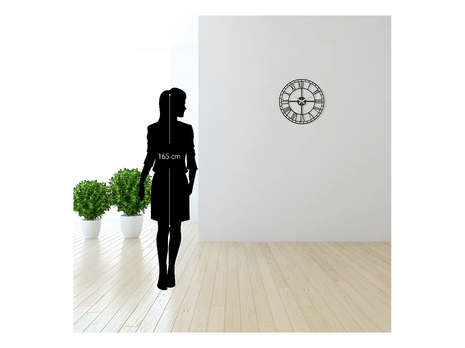 Wandklok Vintage 9 - Zwart - 50x1,5x50 cm - EPIKASA
