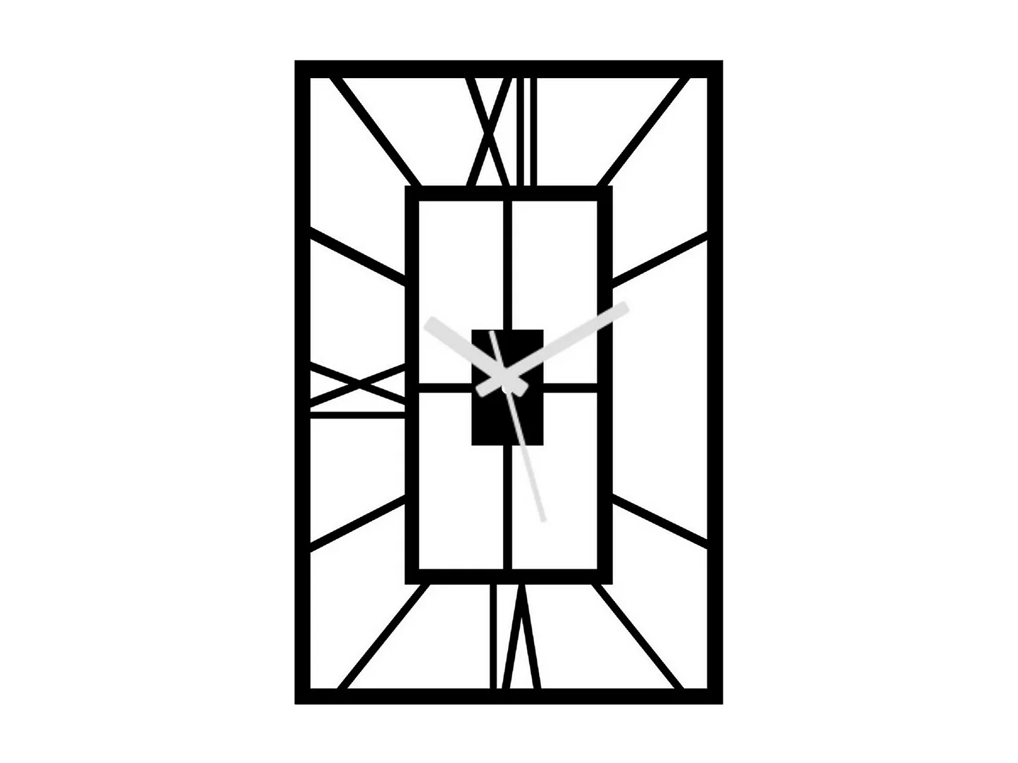 Wandklok Rechthoekige - Zwart - 33x1,5x50 cm - EPIKASA